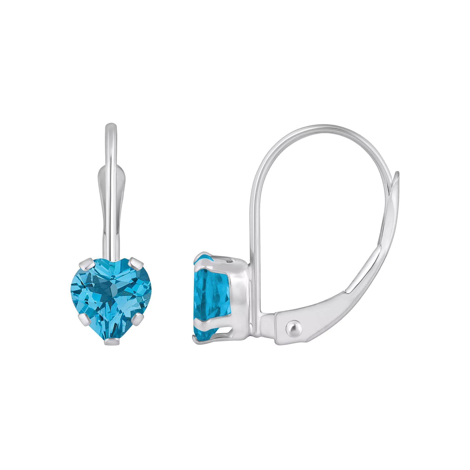 Celebration Gems 10k Gold Heart Shape Peridot Leverback Earrings, Women's, 10k Whgold Product Image