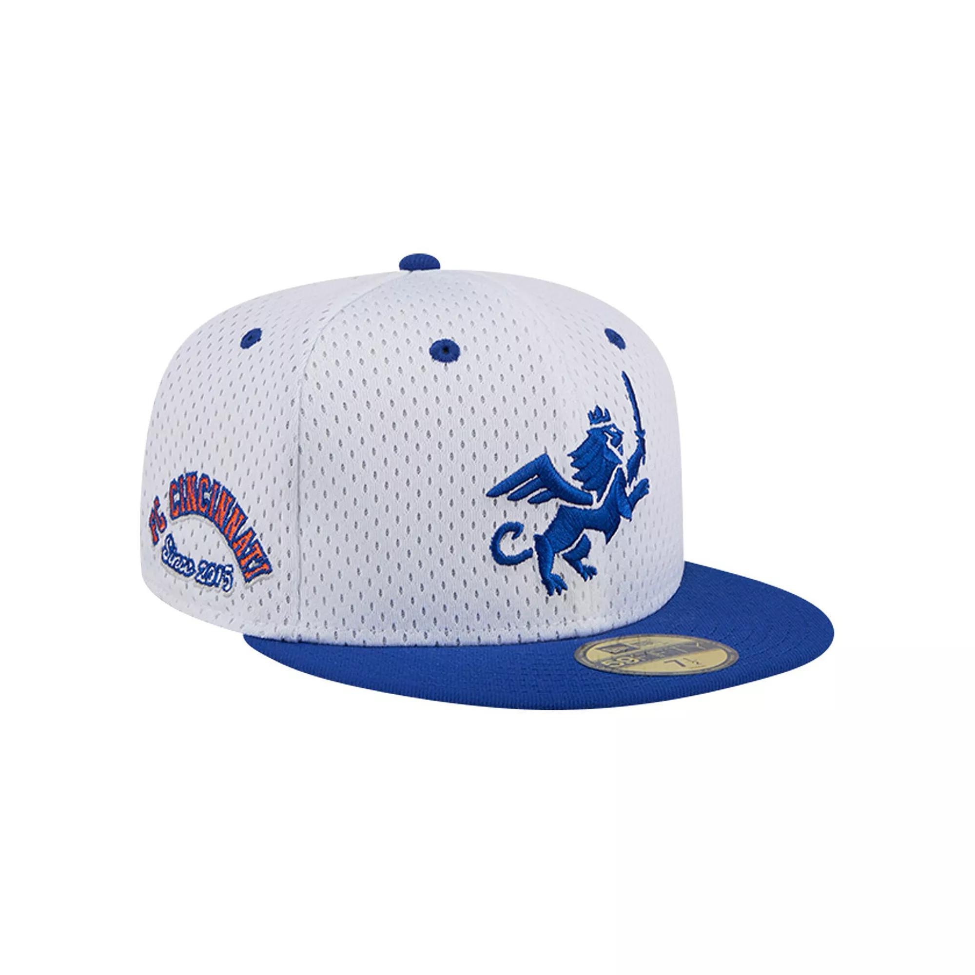 Men's New Era Gray FC Cincinnati Throwback Mesh 59FIFTY Fitted Hat,  Product Image