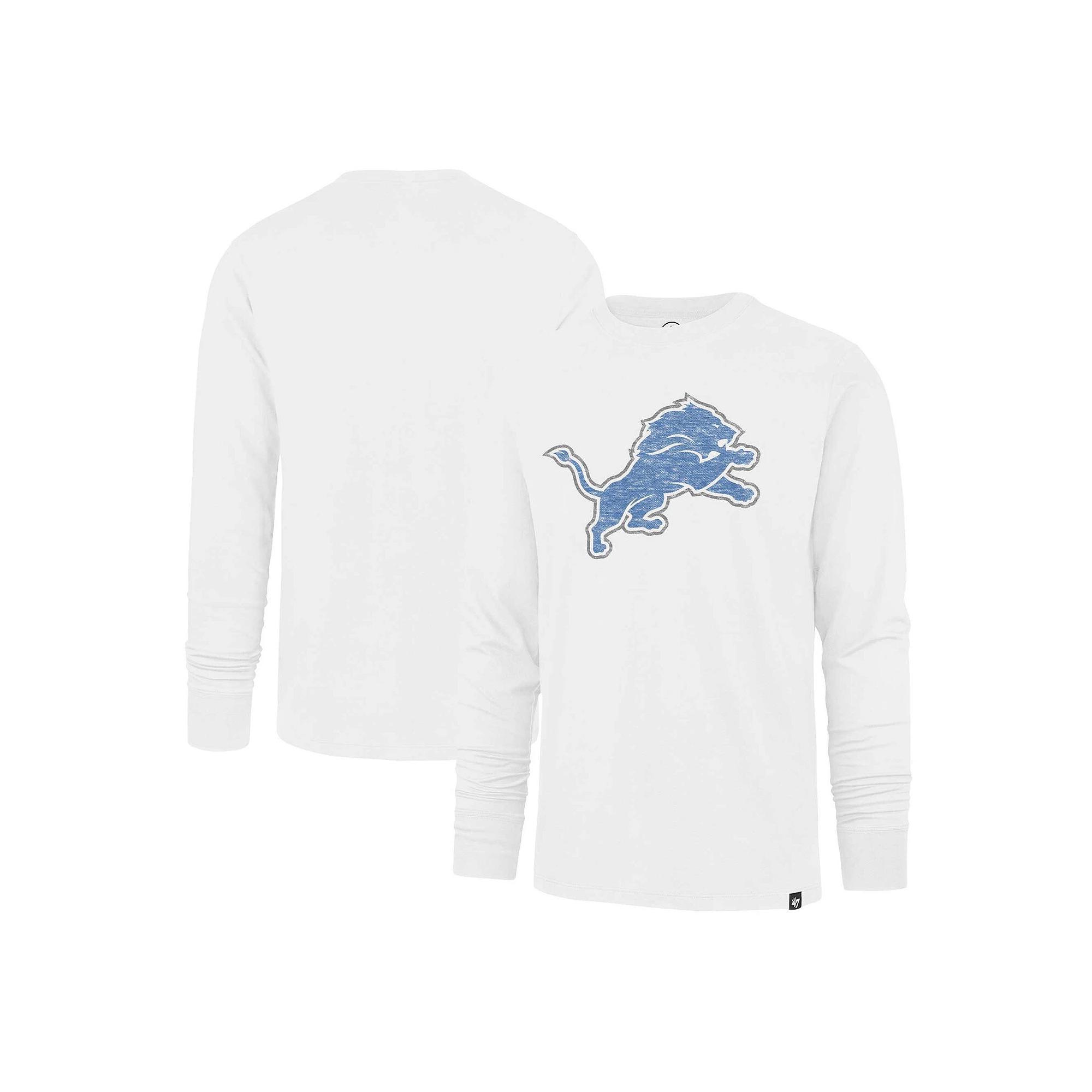 Men's '47 White Detroit Lions Premier Franklin Long Sleeve T-Shirt, Size: 2XL Product Image