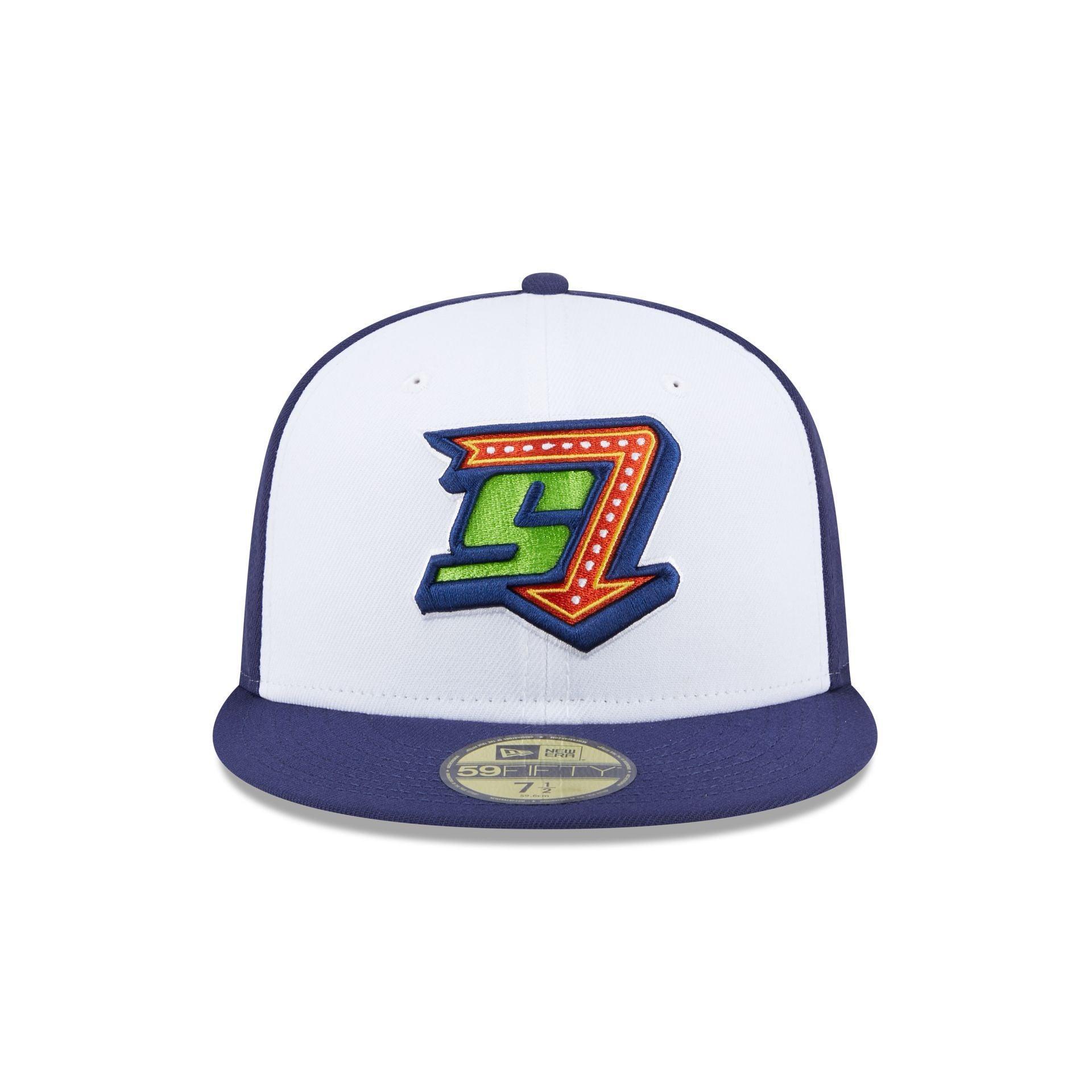 Myrtle Beach Pelicans Theme Night Navy Sidepatch59FIFTY Fitted Hat Male Product Image