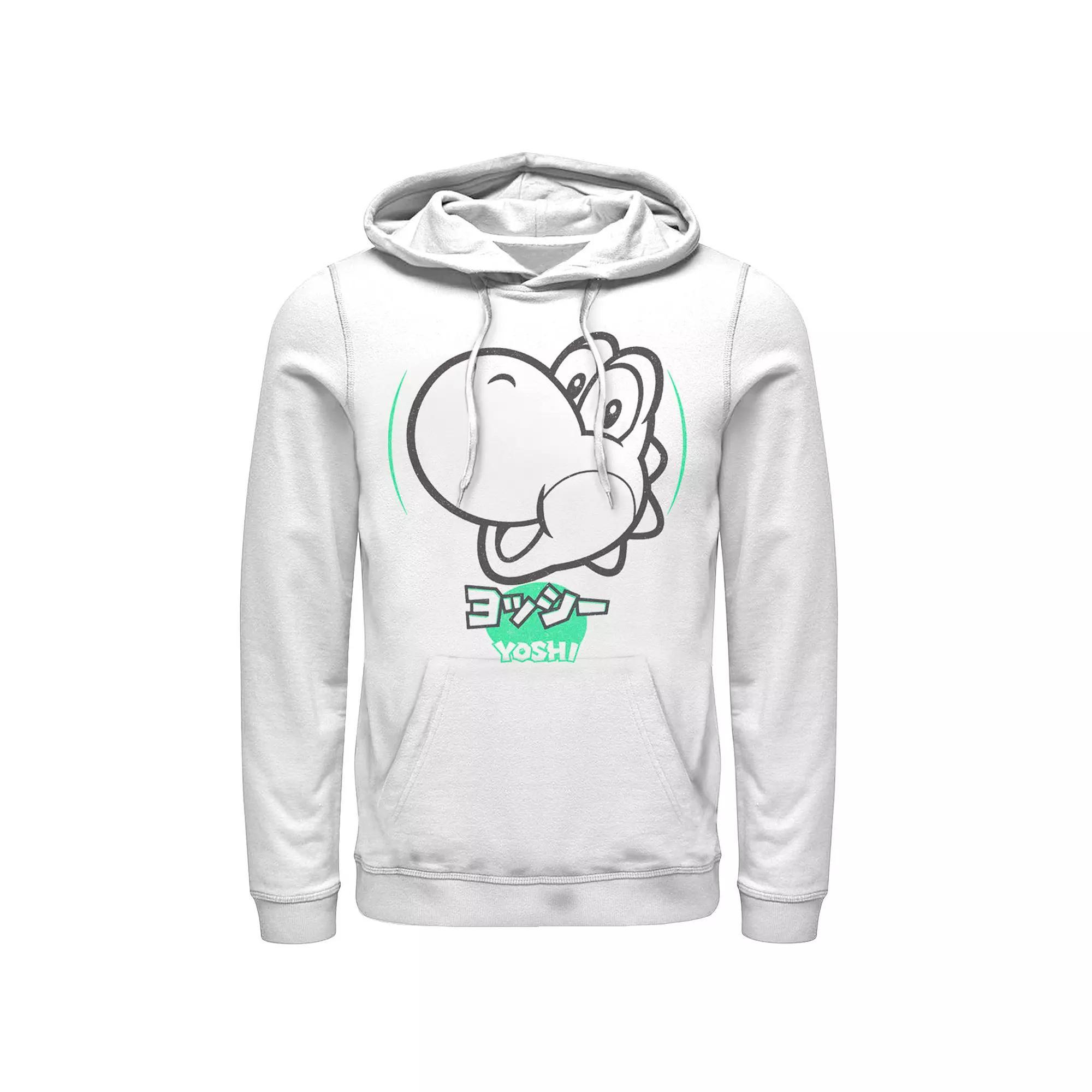 Men's Nintendo Super Mario Yoshi Silhouette Kanji Style Hoodie,  Product Image