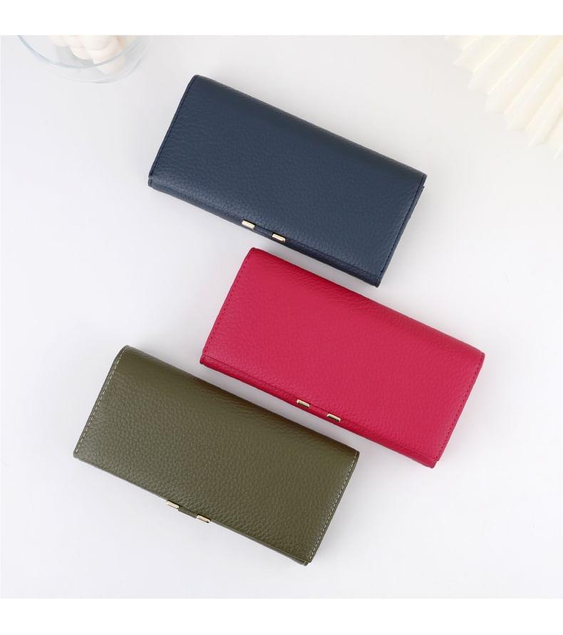 Plain Faux Leather Long Wallet Product Image