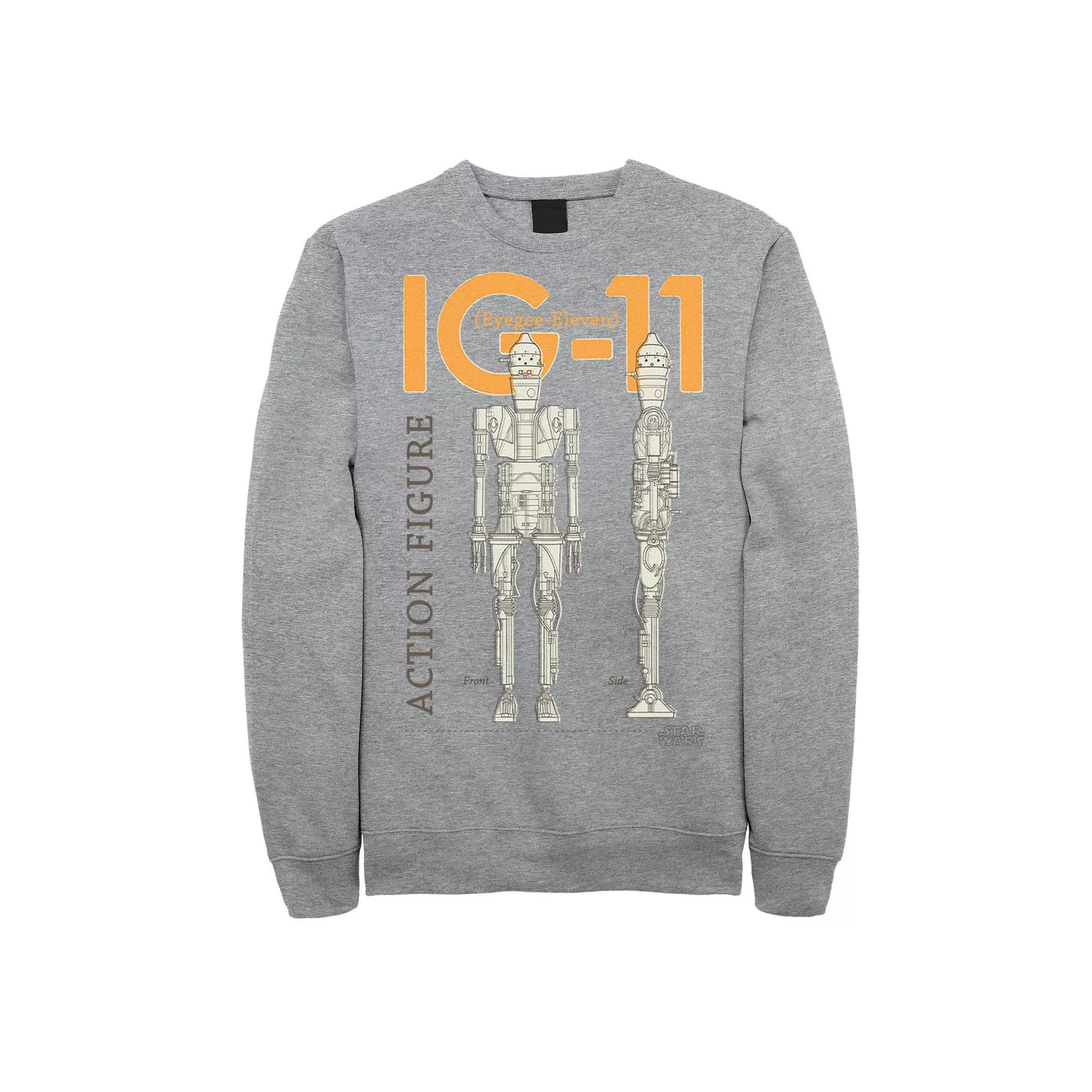 Men's Star Wars The Mandalorian IG-11 Action Figure Graphic Fleece Pullover,  Product Image
