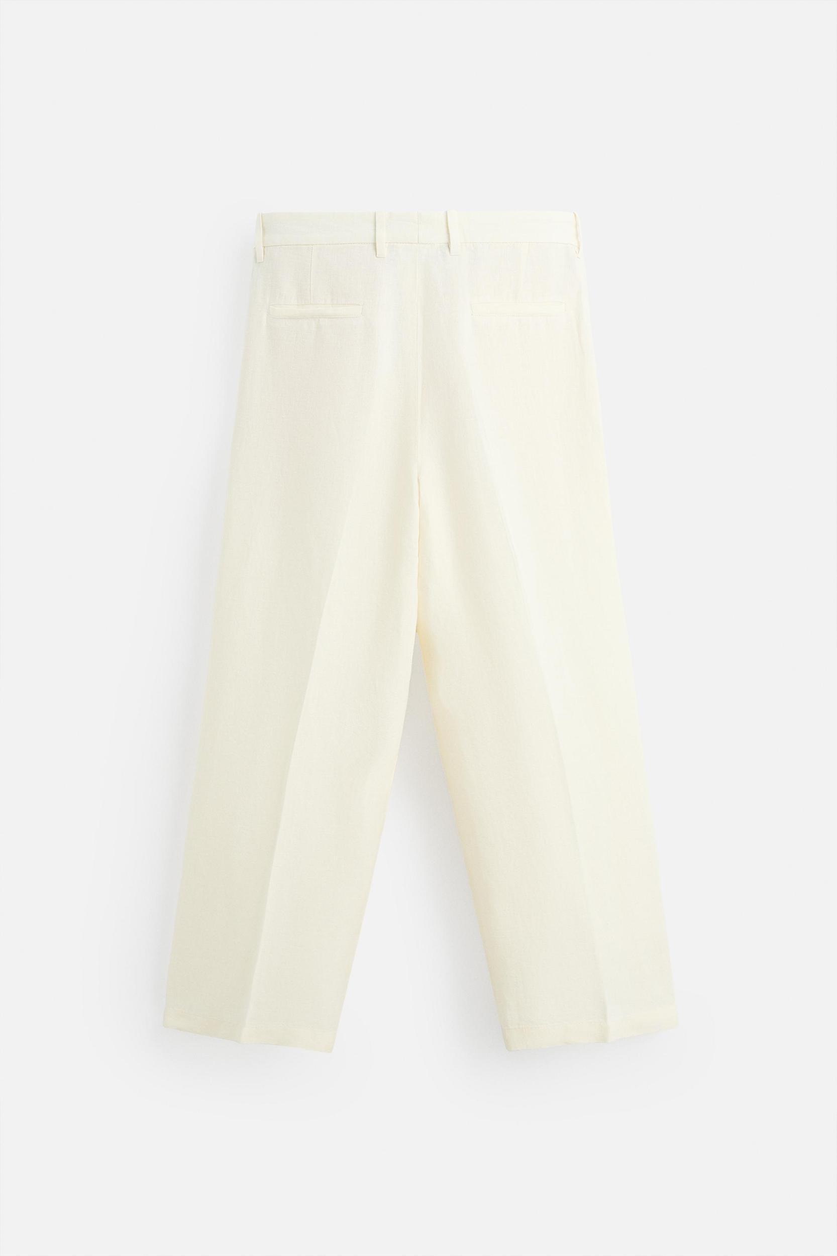 LIMITED EDITION 100% LINEN PLEATED PANTS Product Image