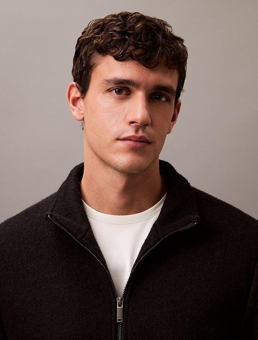 Wool Blend Classic Zip Shirt Jacket Product Image