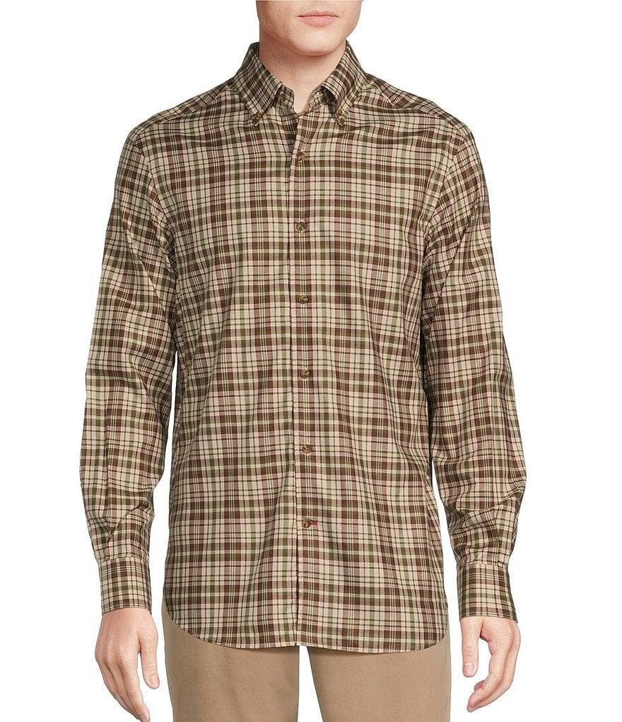 Cremieux Blue Label Long Sleeve Button Down Mid Plaid Heather Twill Woven Shirt Product Image