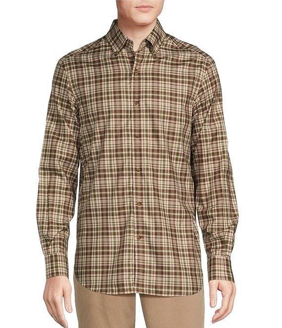 Cremieux Blue Label Long Sleeve Button Down Mid Plaid Heather Twill Woven Shirt Product Image