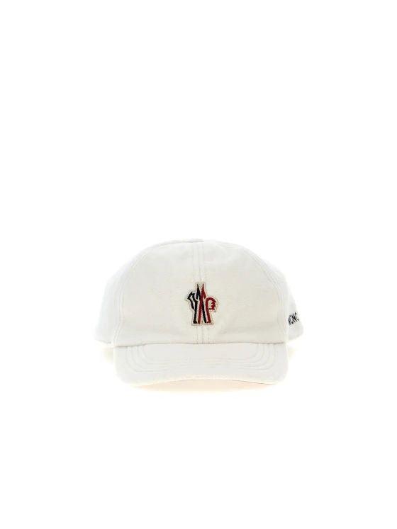 MONCLER Branded Emblem Curved Brim Cap In Beige Product Image