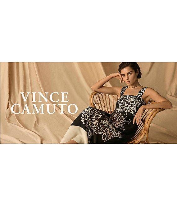 Vince Camuto Woven Square Neckline Sleeveless Printed Maxi Shift Dress Product Image