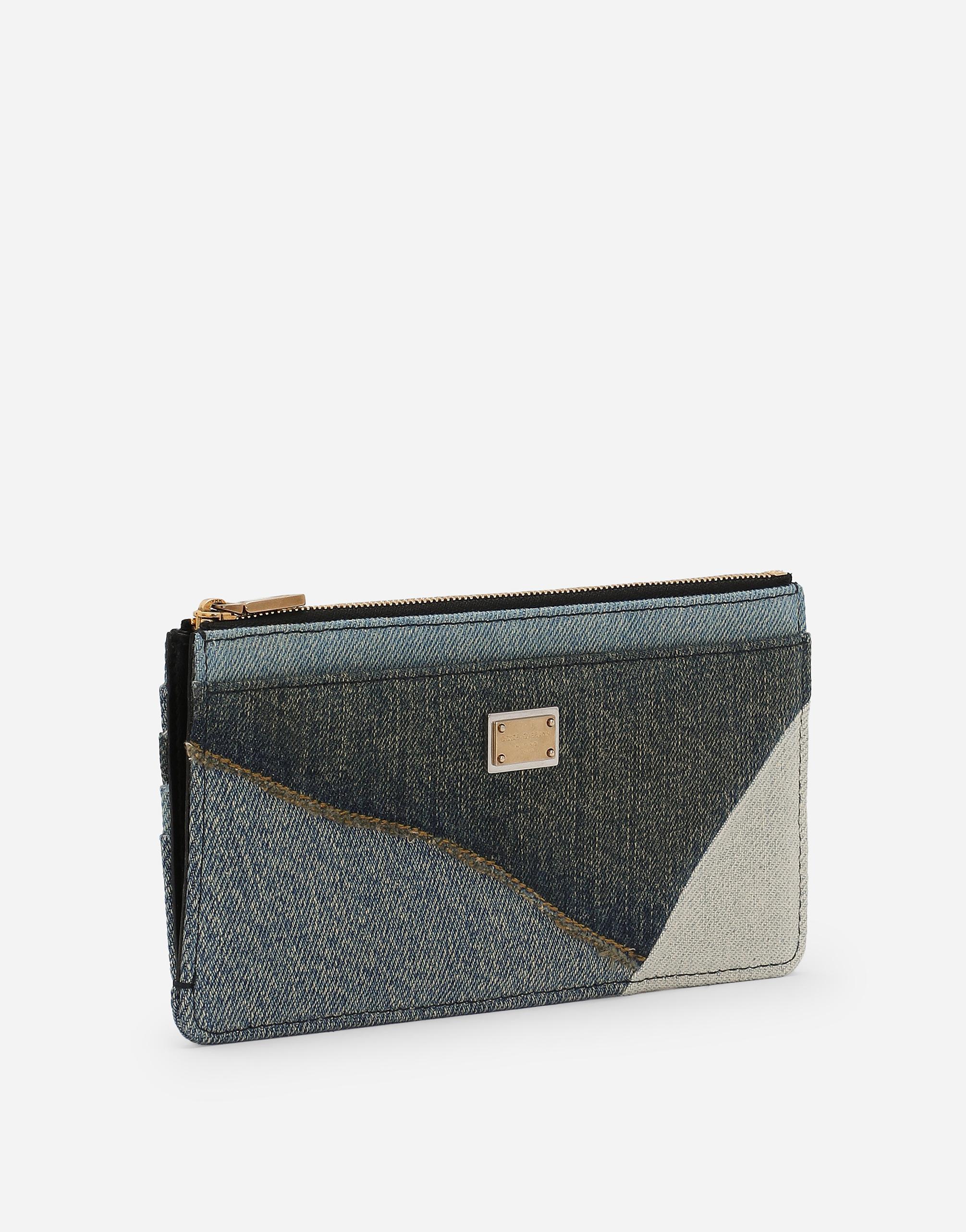 DOLCE & GABBANA Large Denim Card Holder In Blue Product Image