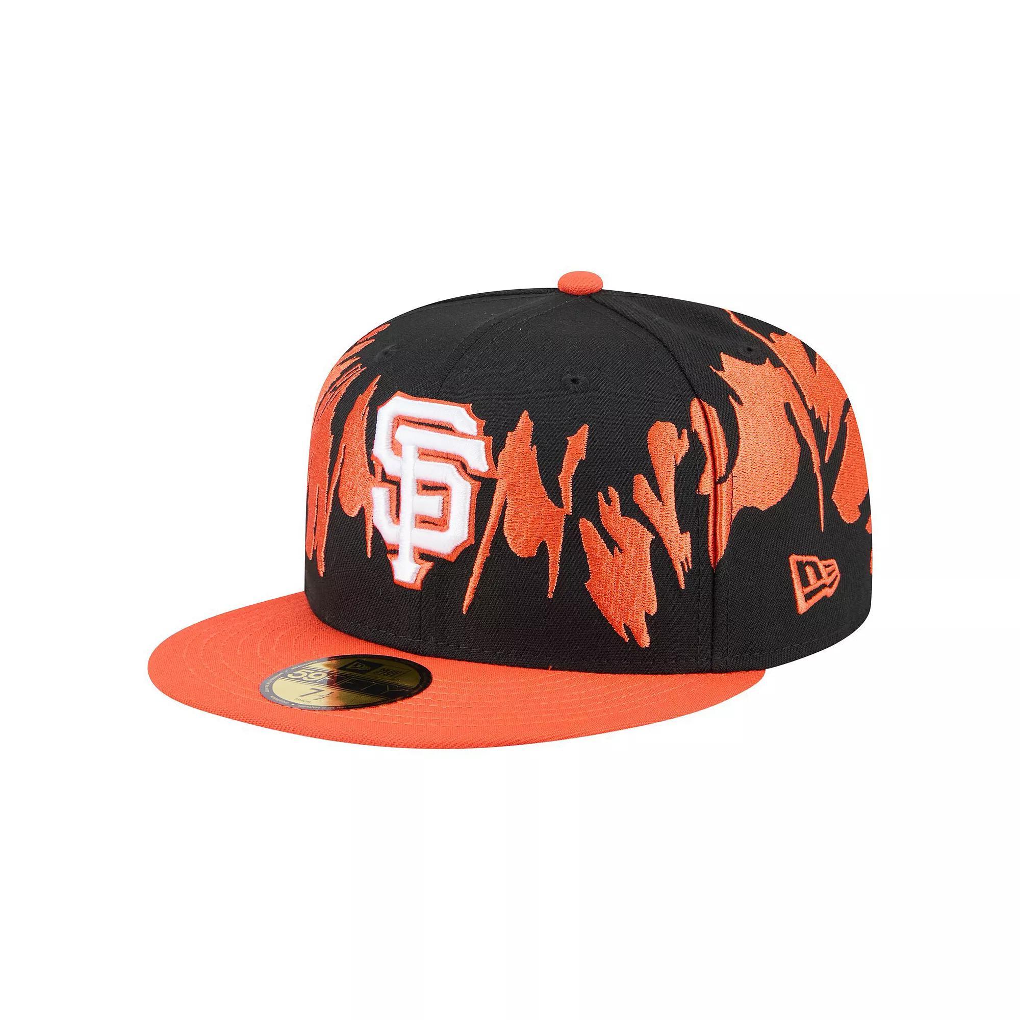 Men's New Era Black/Orange San Francisco Giants Retro Pattern 59FIFTY Fitted Hat,  Product Image