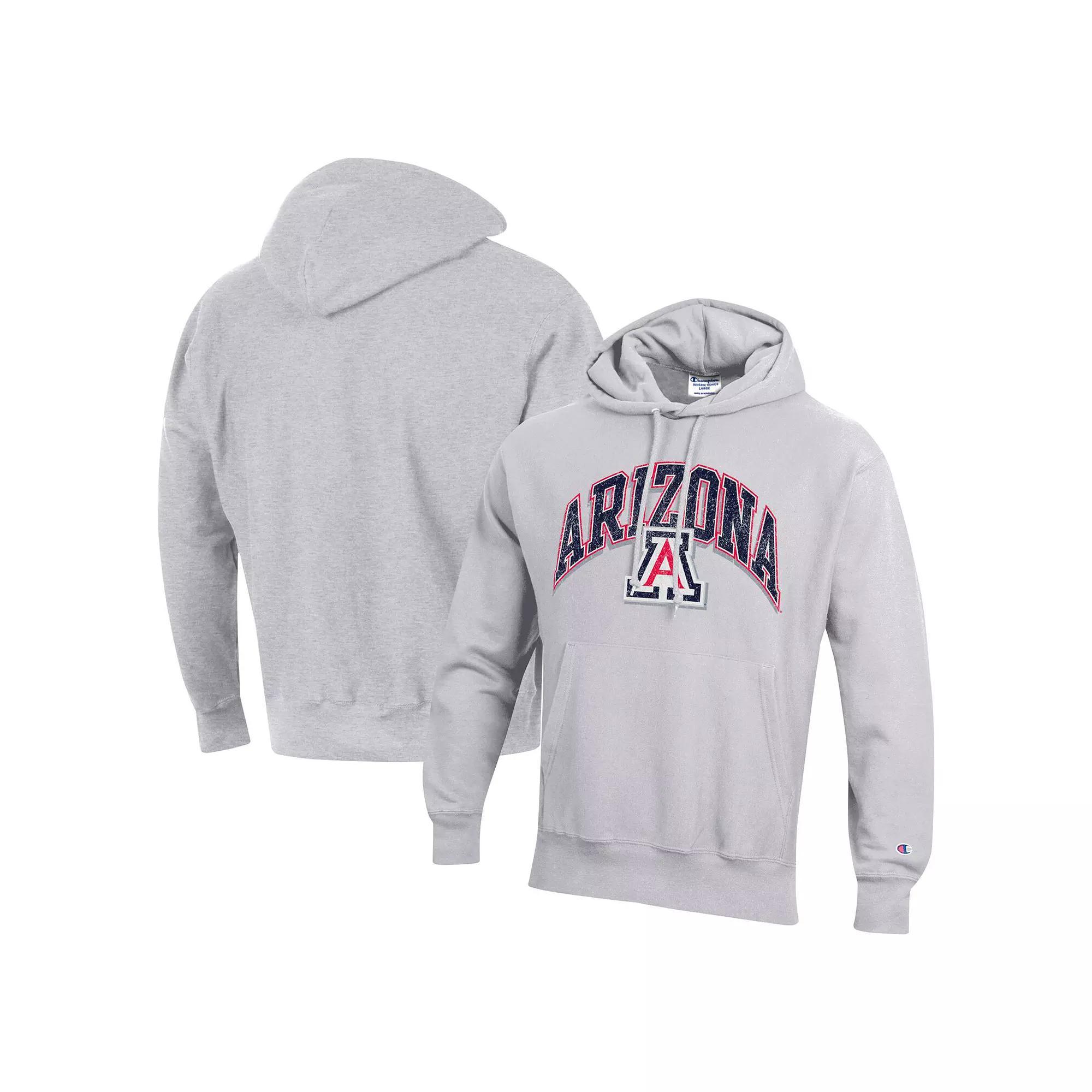 Men's Champion Gray Arizona Wildcats Vault Late Night Reverse Weave Pullover Hoodie,  Product Image