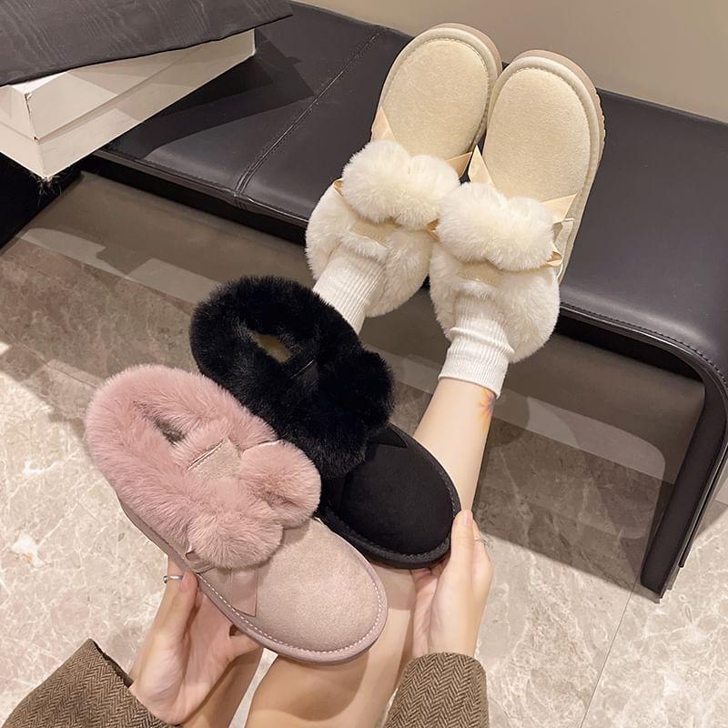 Platform Fluffy Trim Snow Short Boots Product Image