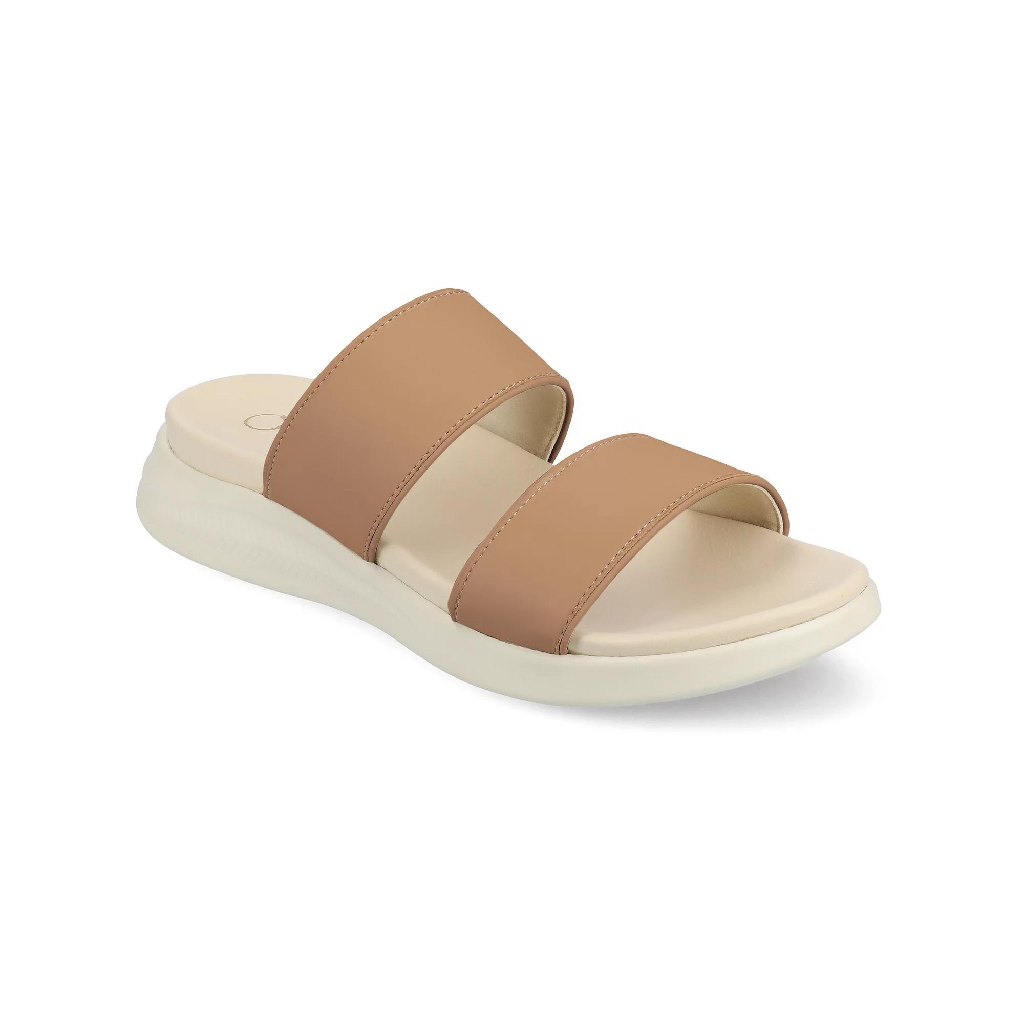 Journee Women's Janis Slip-On Sandals, Size: 6.5, Brown Product Image