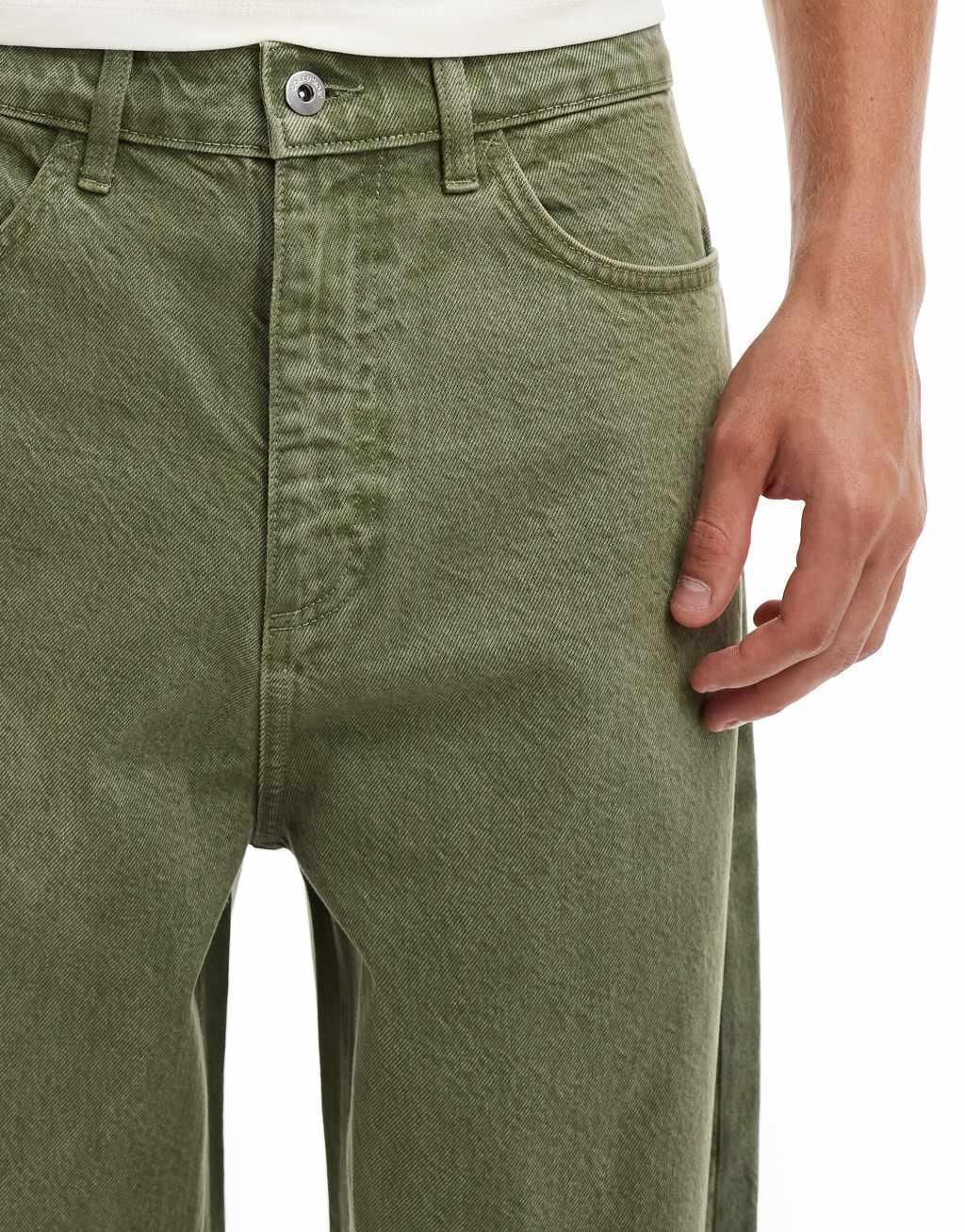 COLLUSION X001 antifit jeans in olive Product Image