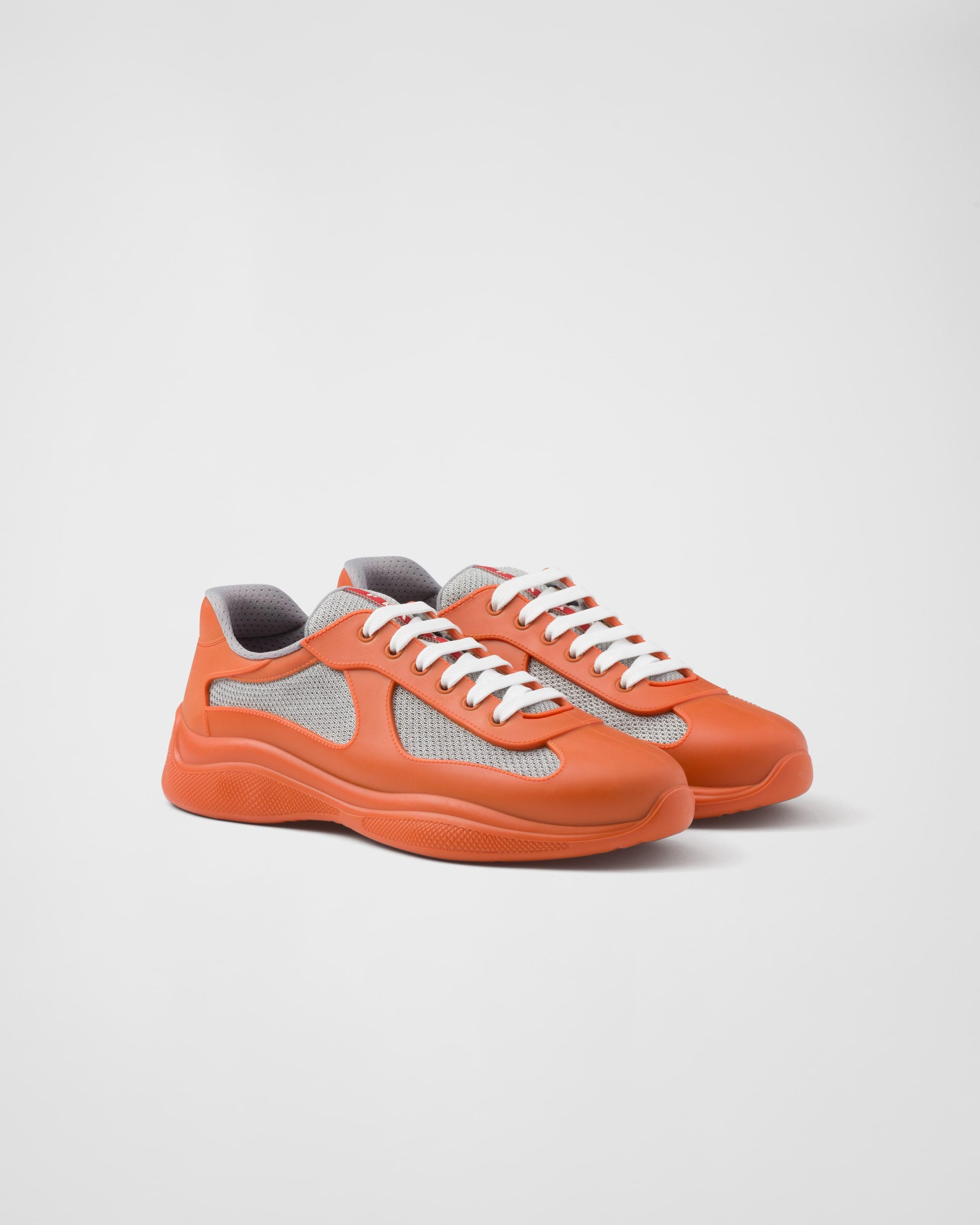 PRADA Men's America's Cup Soft Rubber And Bike Fabric Sneakers In Mint Product Image