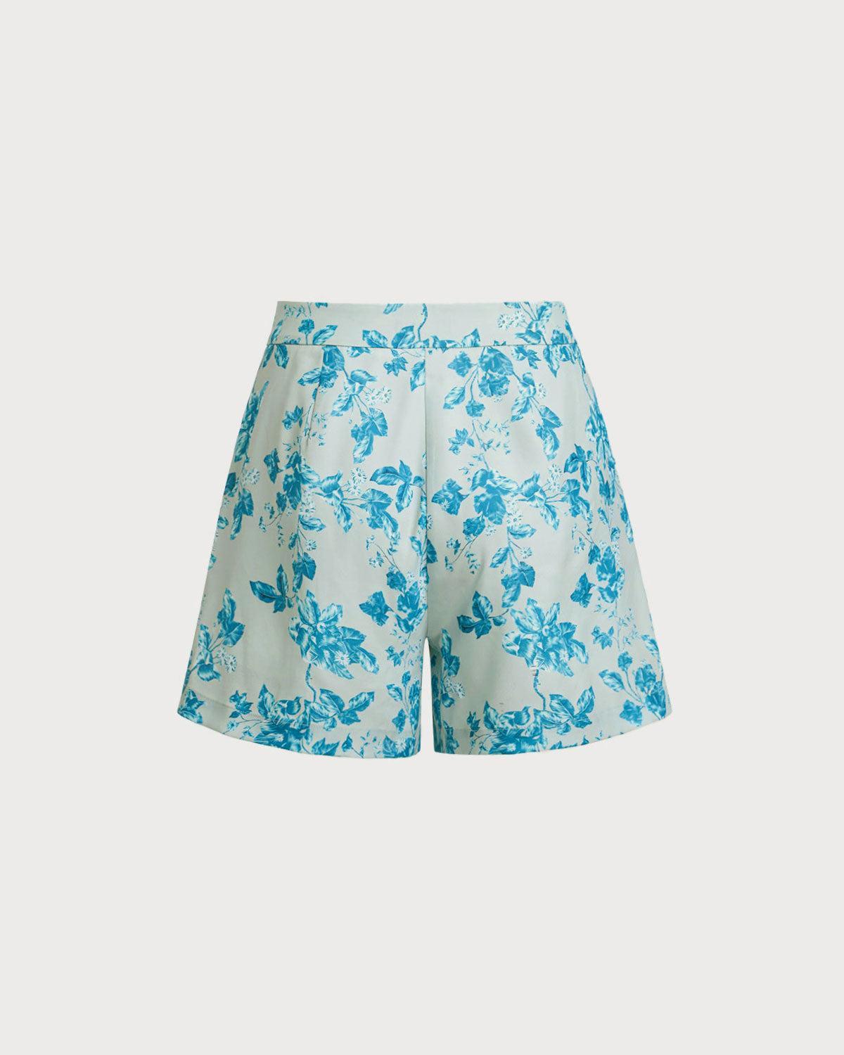 Blue Floral Pocket Shorts Product Image