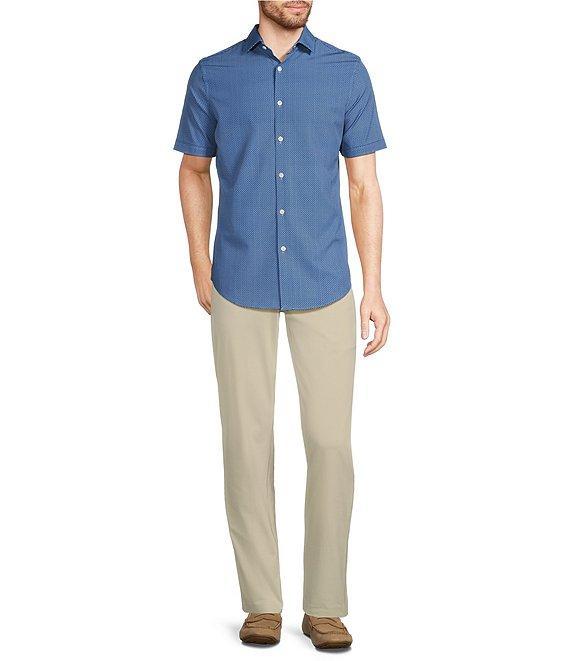 Murano Slim Fit Performance Stretch Medallion Print Short Sleeve Woven Shirt Product Image