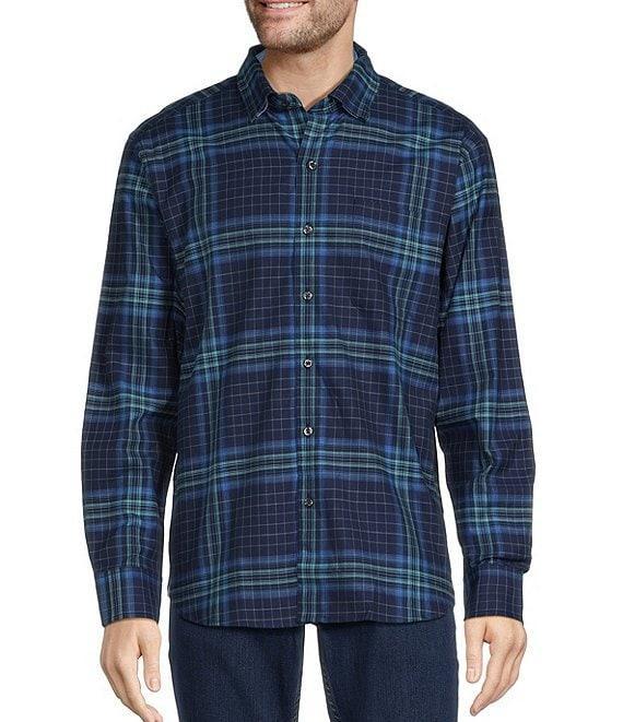 Tommy Bahama Lazlo Montlake Checked Long Sleeve Silk-Blend Shirt Product Image