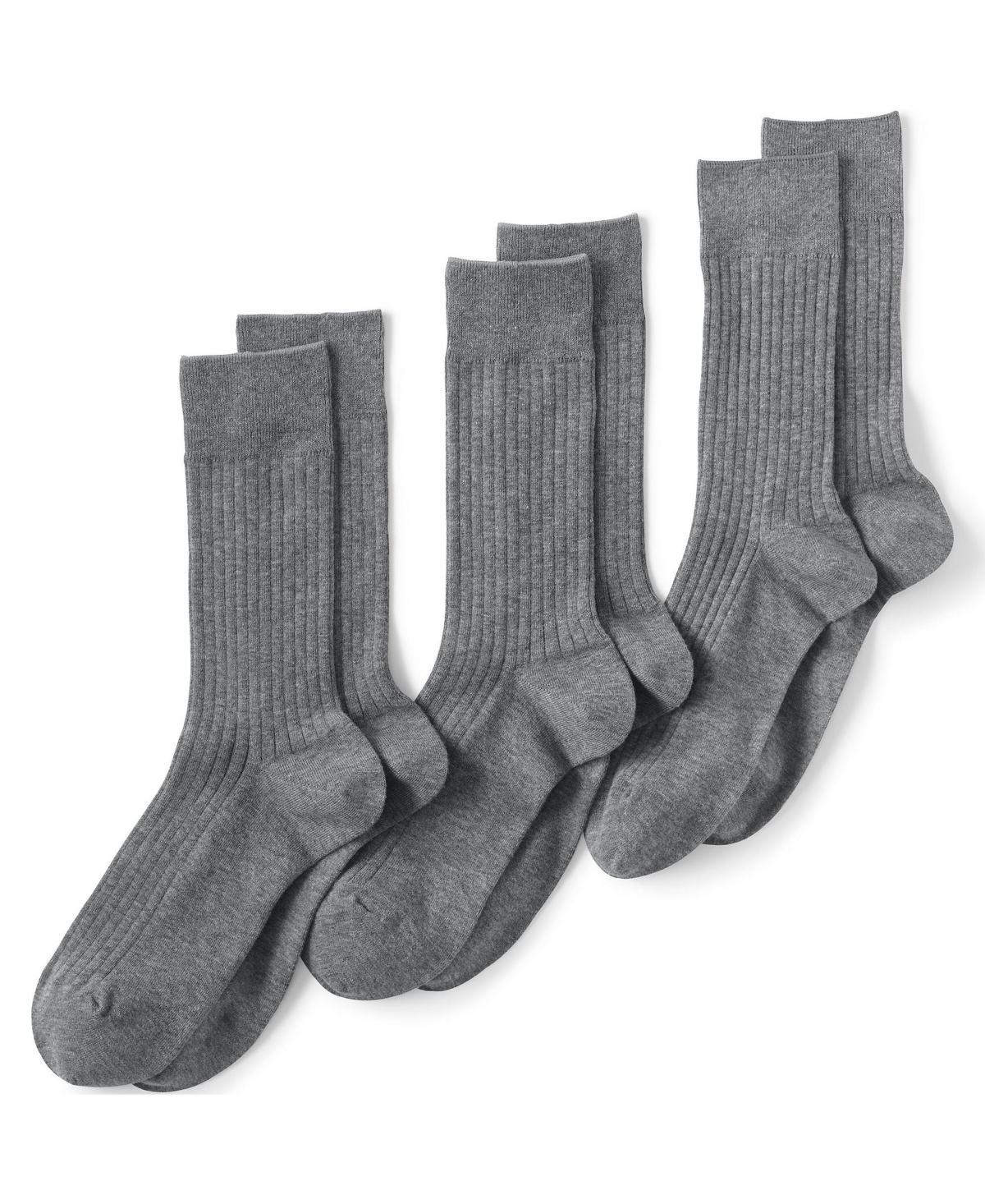 Men's Lands' End Seamless-Toe Cotton 3-Pack Dress Socks, Size: Large, Radiant Blue Product Image