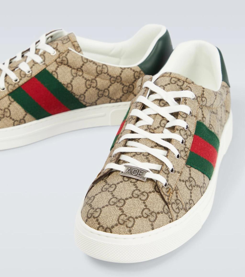 GUCCI Ace Herrensneaker Mit Web In Beige Product Image