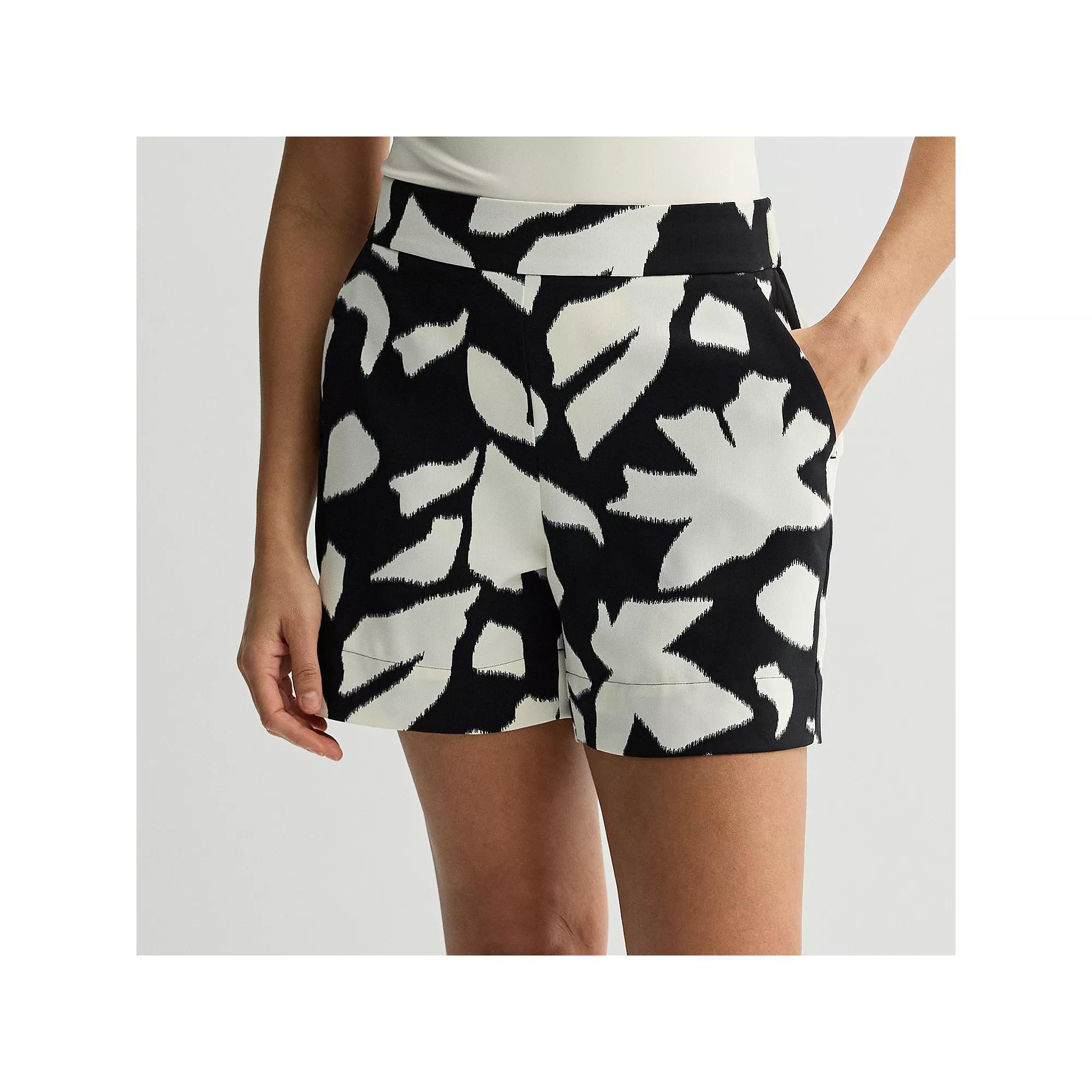 Women's Nine West Pull-On Easy Shorts, Size: Small, Black Mid Abstract Product Image