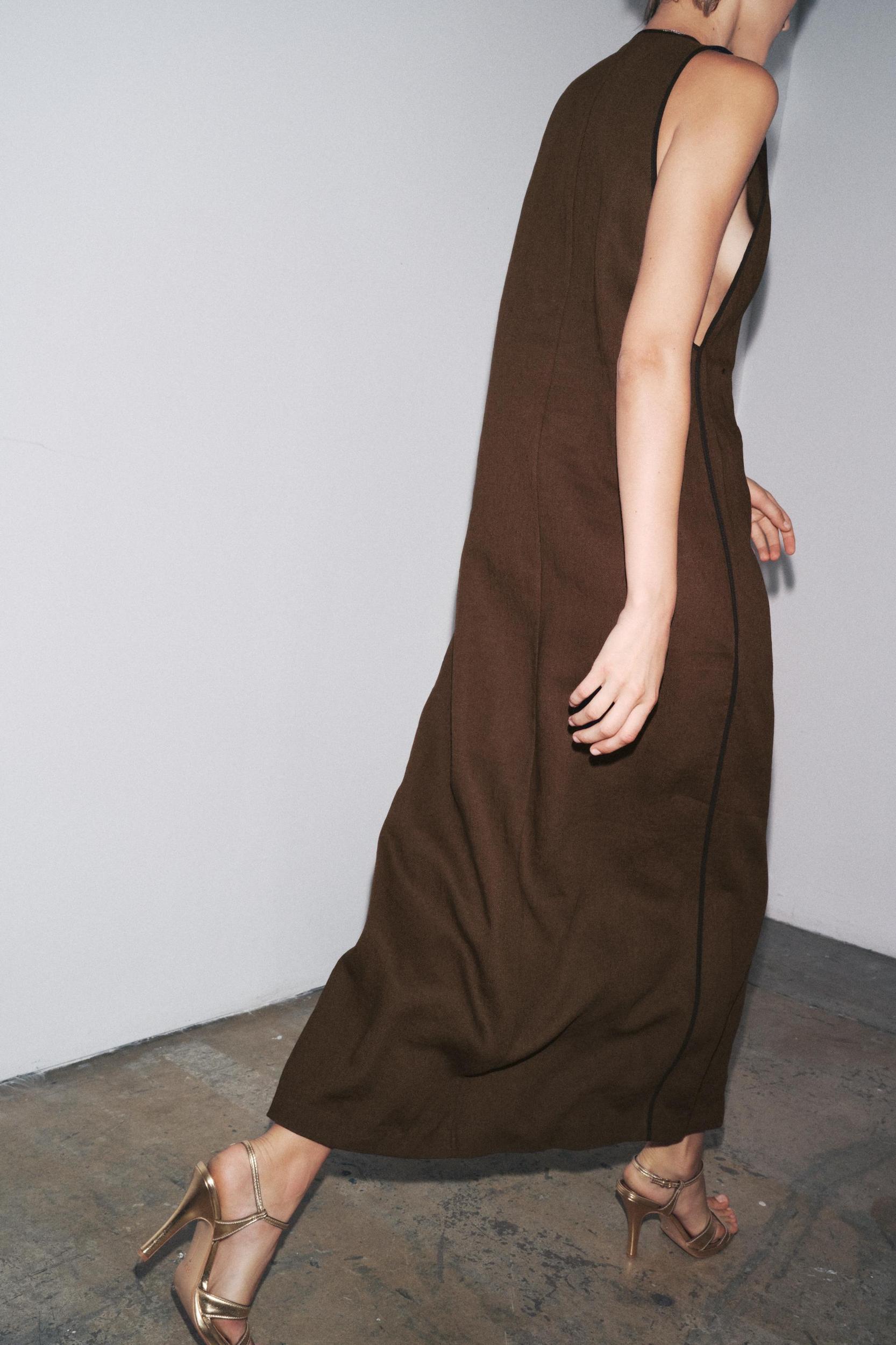 ZW COLLECTION LINEN BLEND MIDI DRESS Product Image