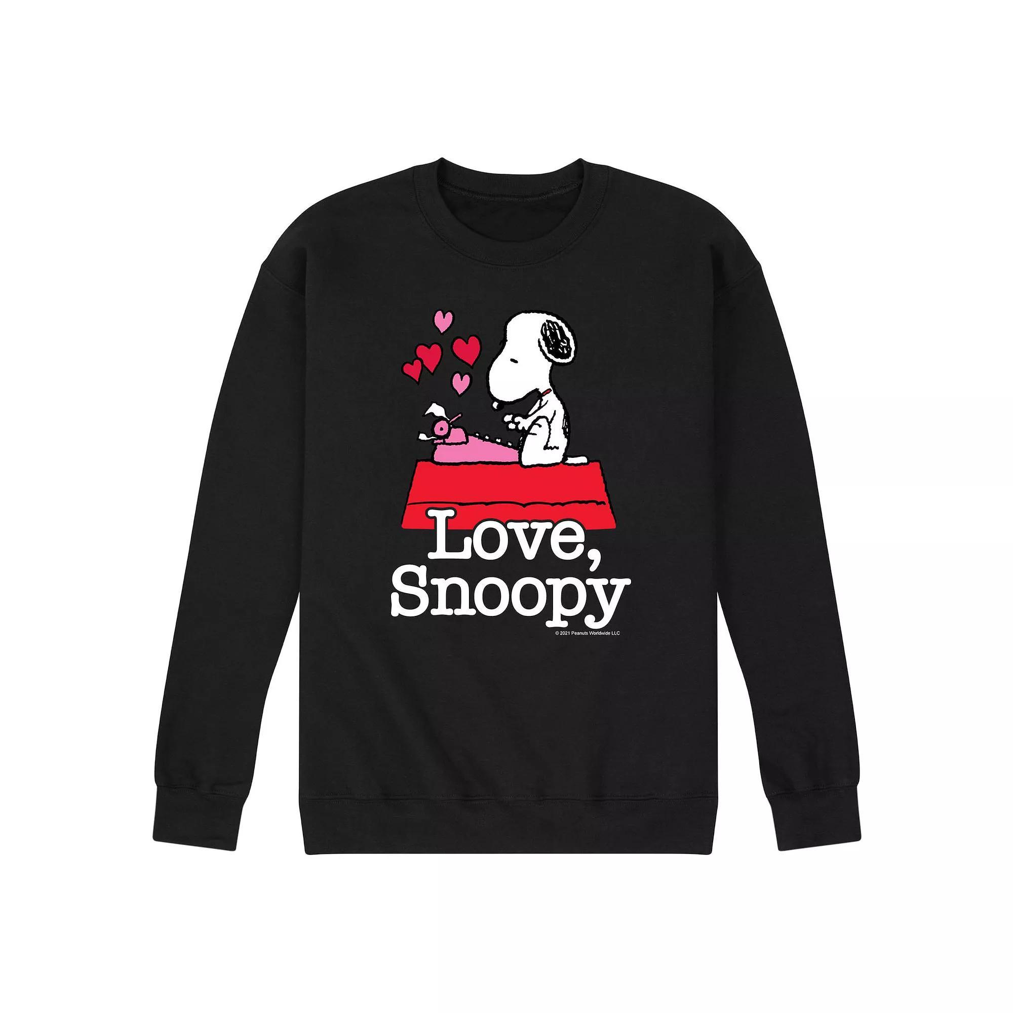 Men's Peanuts Love Snoopy Fleece Sweatshirt,  Product Image