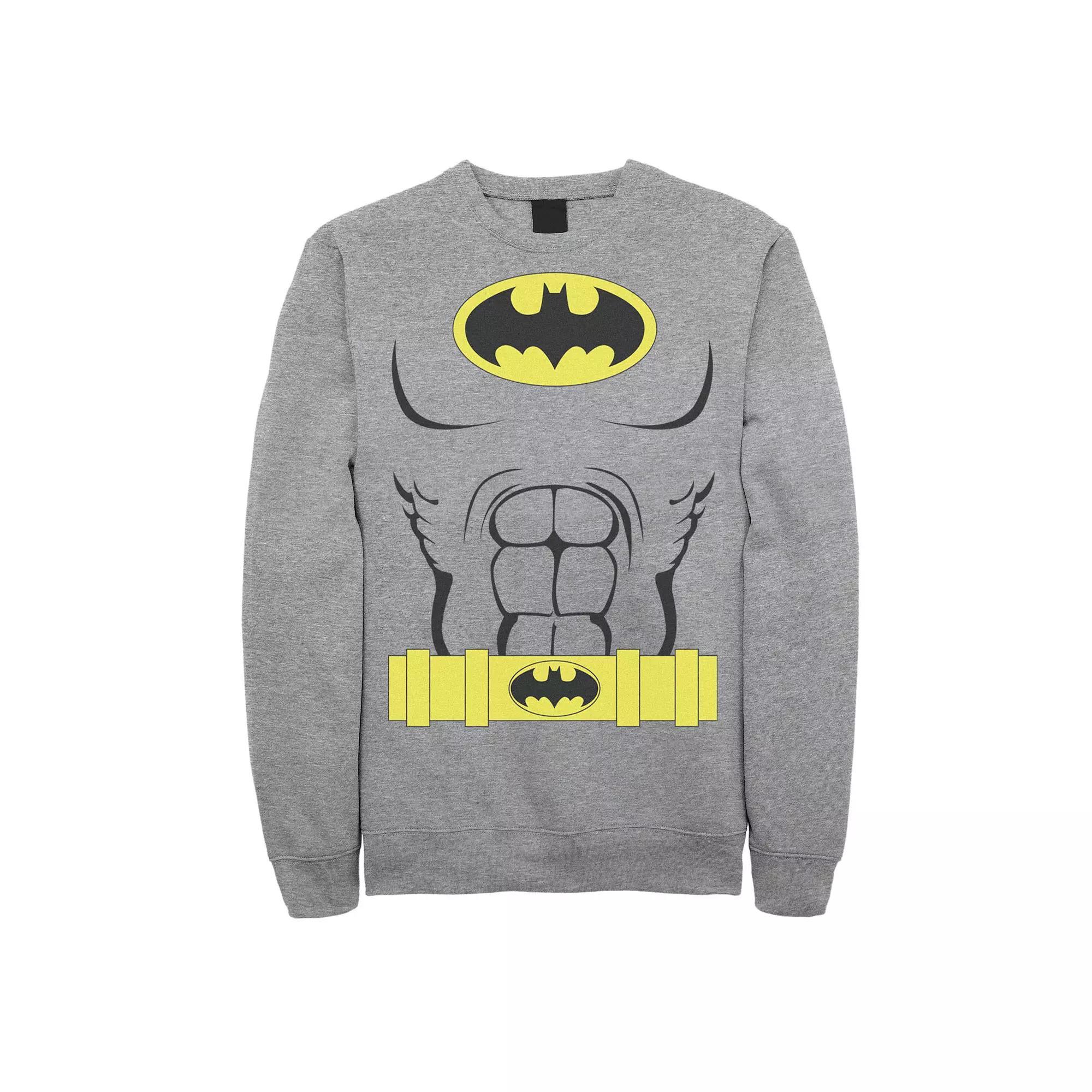 Men's DC Comics Batman Costume Outline Sweatshirt, Size: XXL, Athletic Grey Product Image