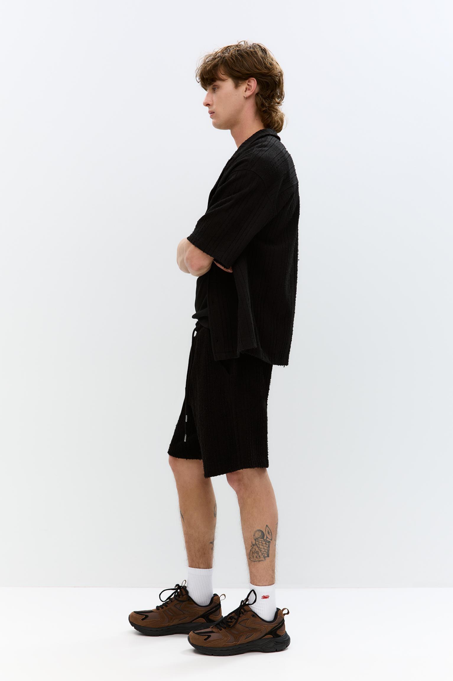 Waffle-knit Bermuda sweatpant shorts Product Image