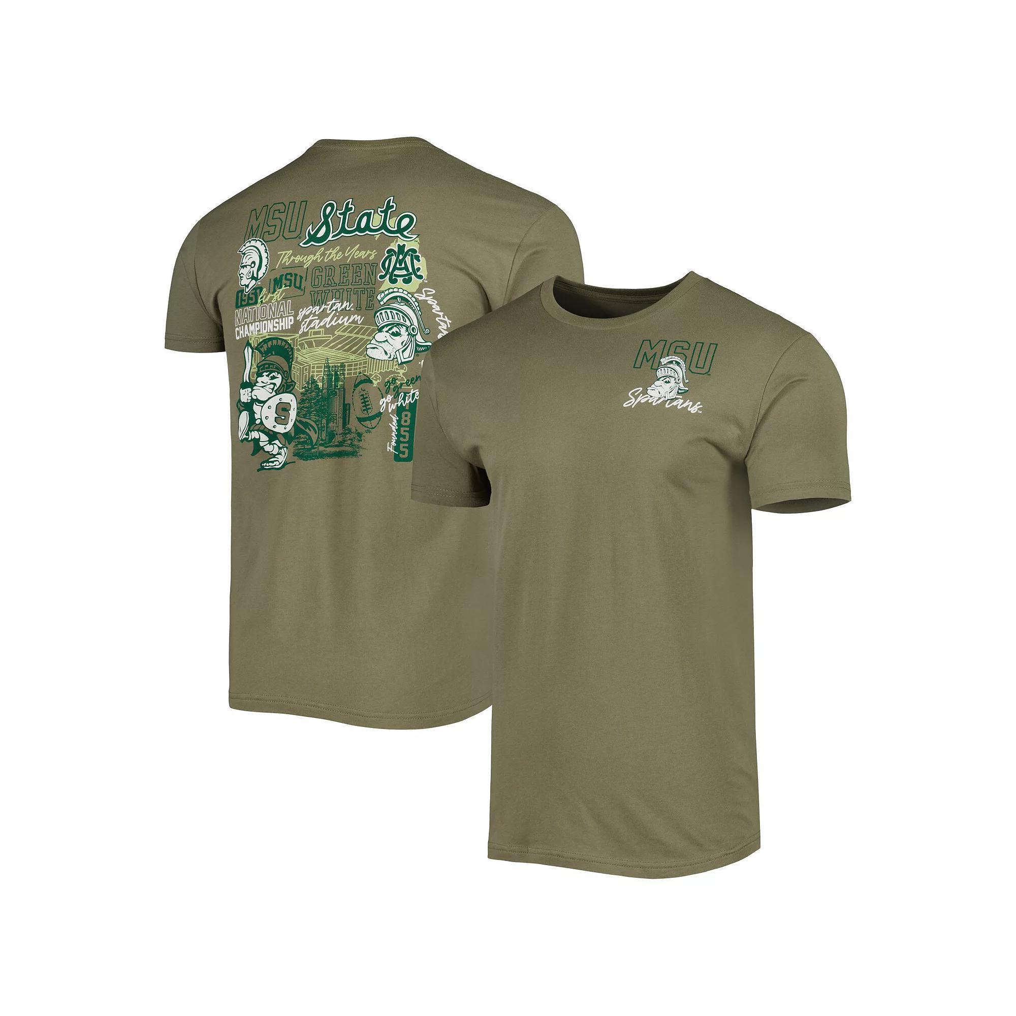 Men's Green Michigan State Spartans Vintage Through the Years Two-Hit T-Shirt, Size: 2XL Product Image