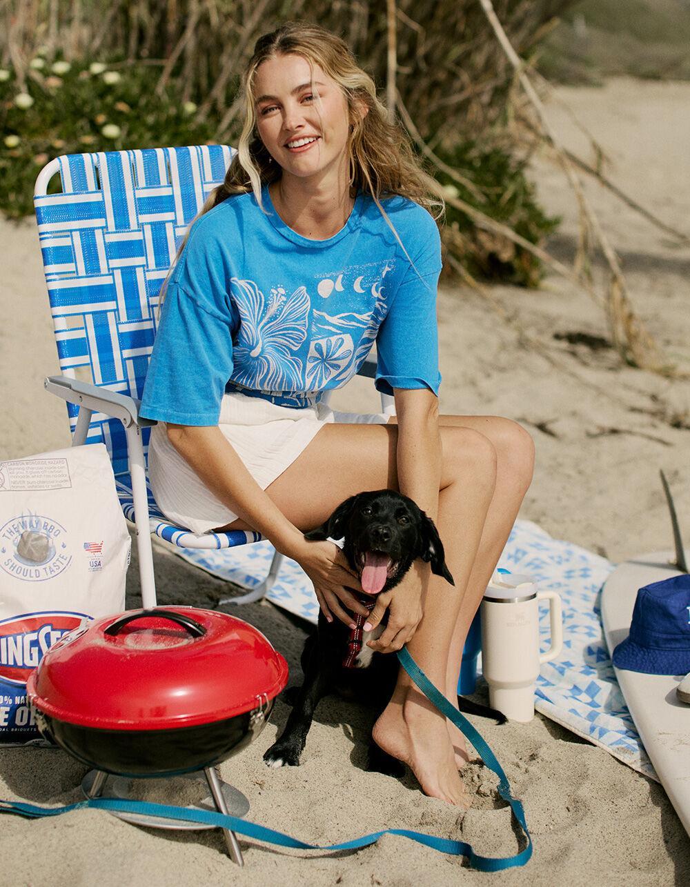 BILLABONG Summer Nights Womens Oversized Tee - BLUE Product Image