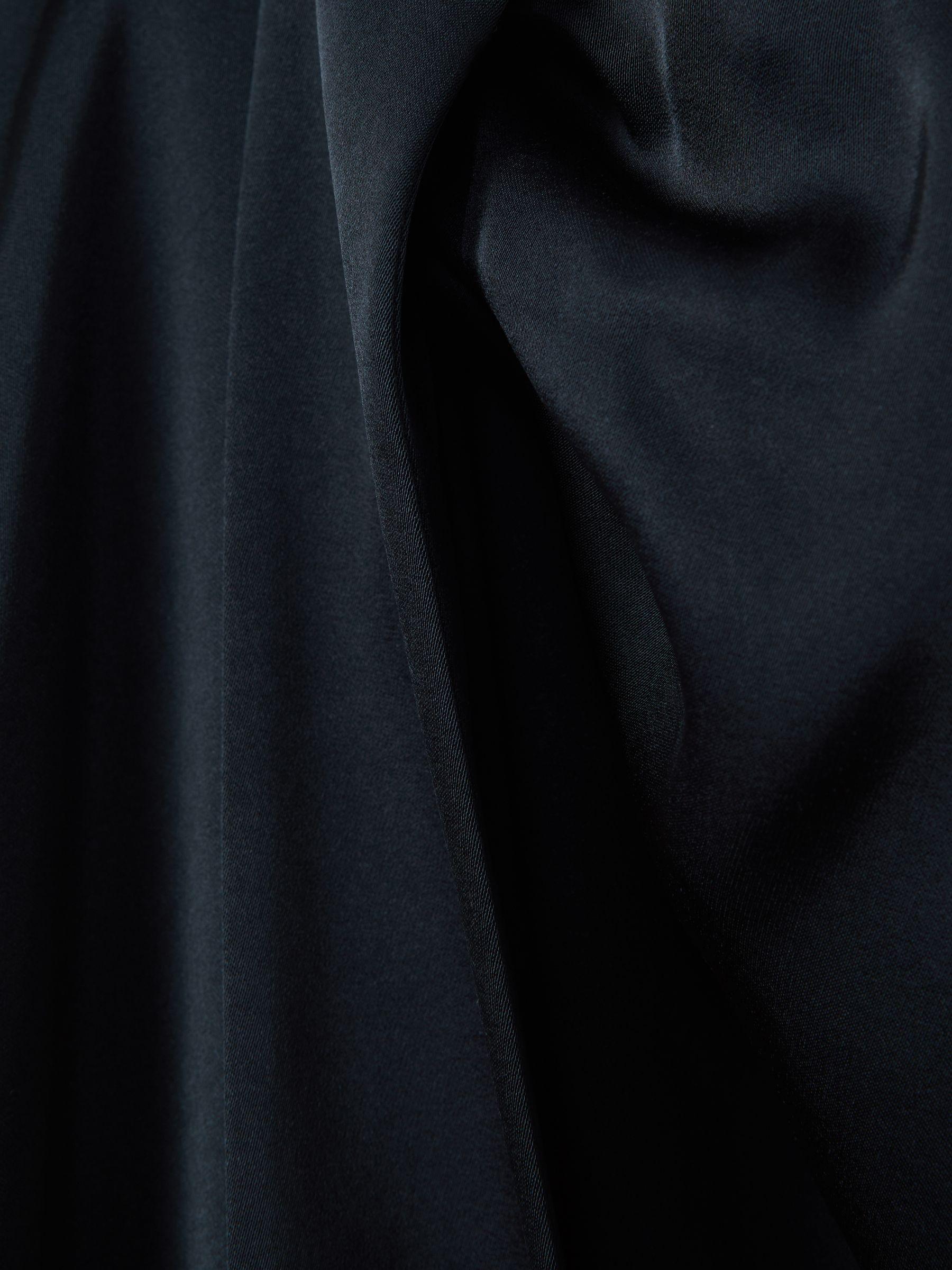 High Rise Wrap Midi Skirt in Navy Product Image