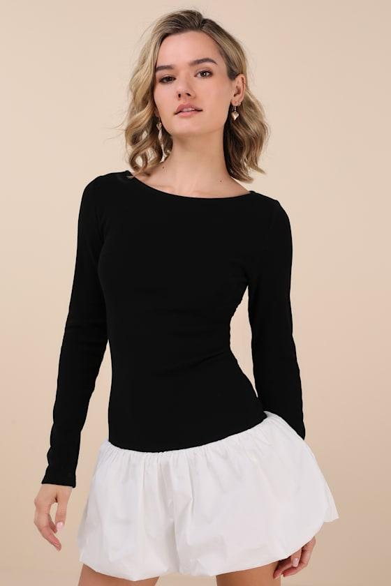 Ideal Approach Black and White Long Sleeve Mini Dress Product Image