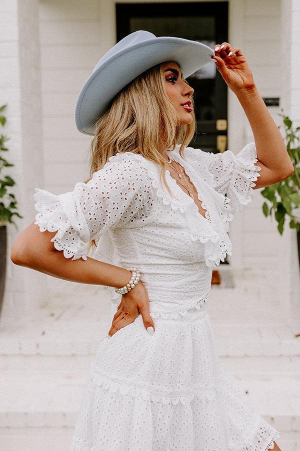 Romantic Story Eyelet Crop Top Product Image