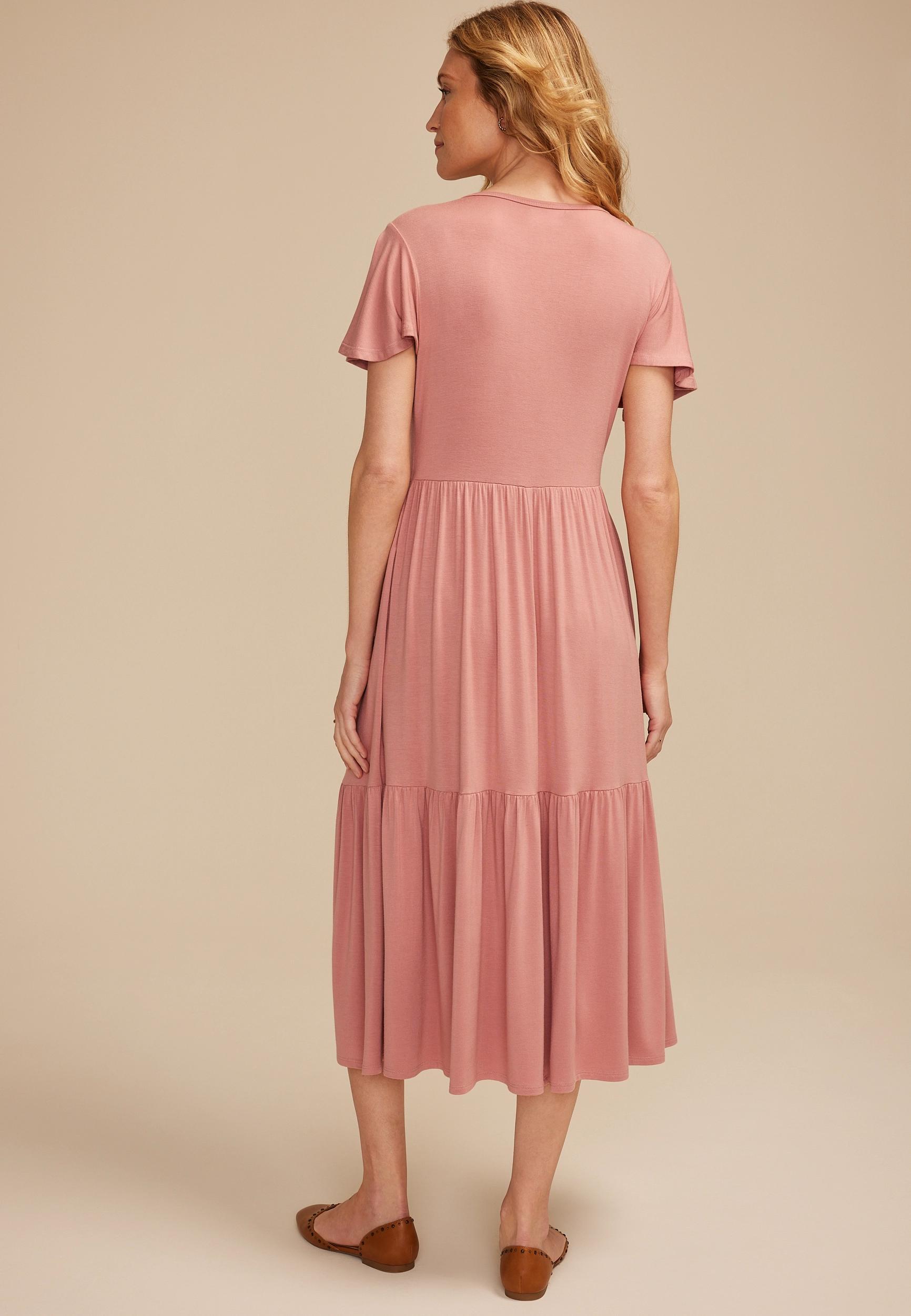 24/7 Flutter Sleeve Midi Dress Product Image