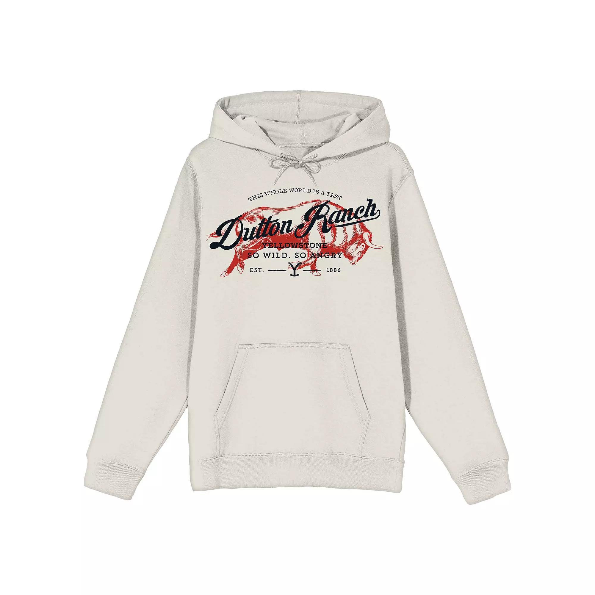 Men's Yellowstone Dutton Ranch Art Hoodie, Size: Small, White Product Image