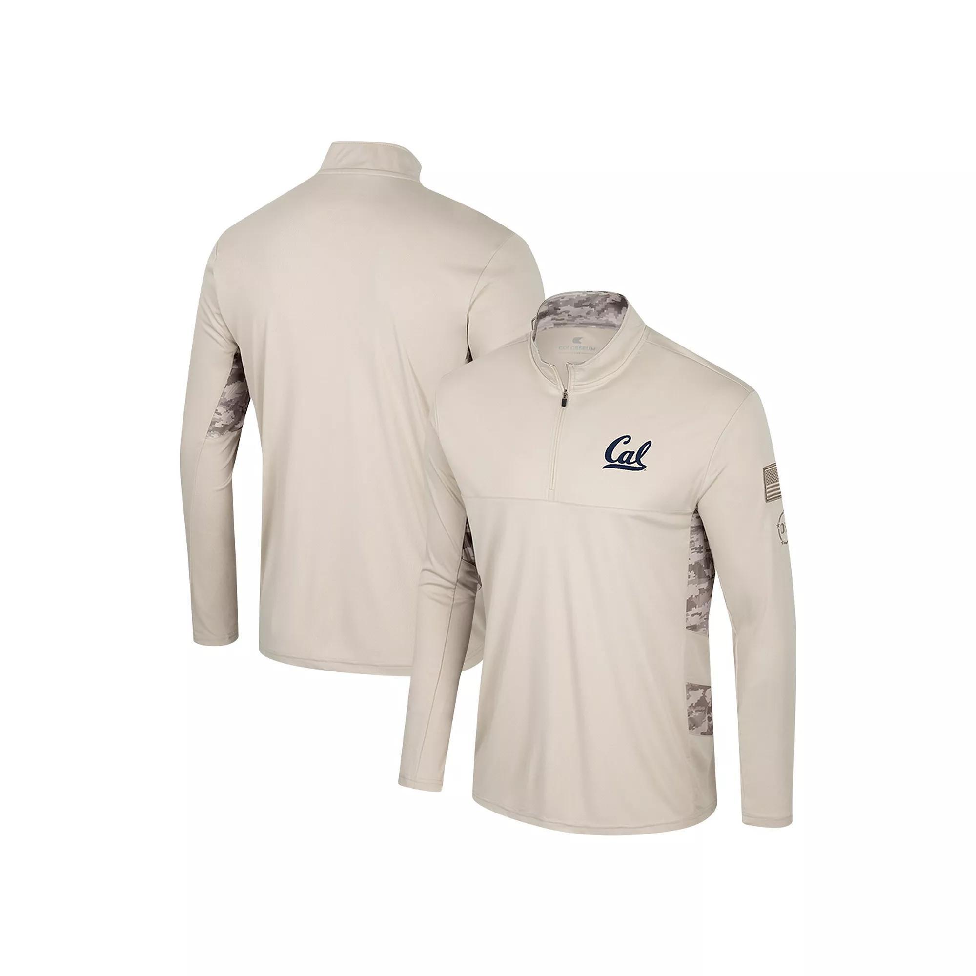 Men's Colosseum Natural Alabama Crimson Tide OHT Military Appreciation Quarter-Zip Jacket,  Product Image