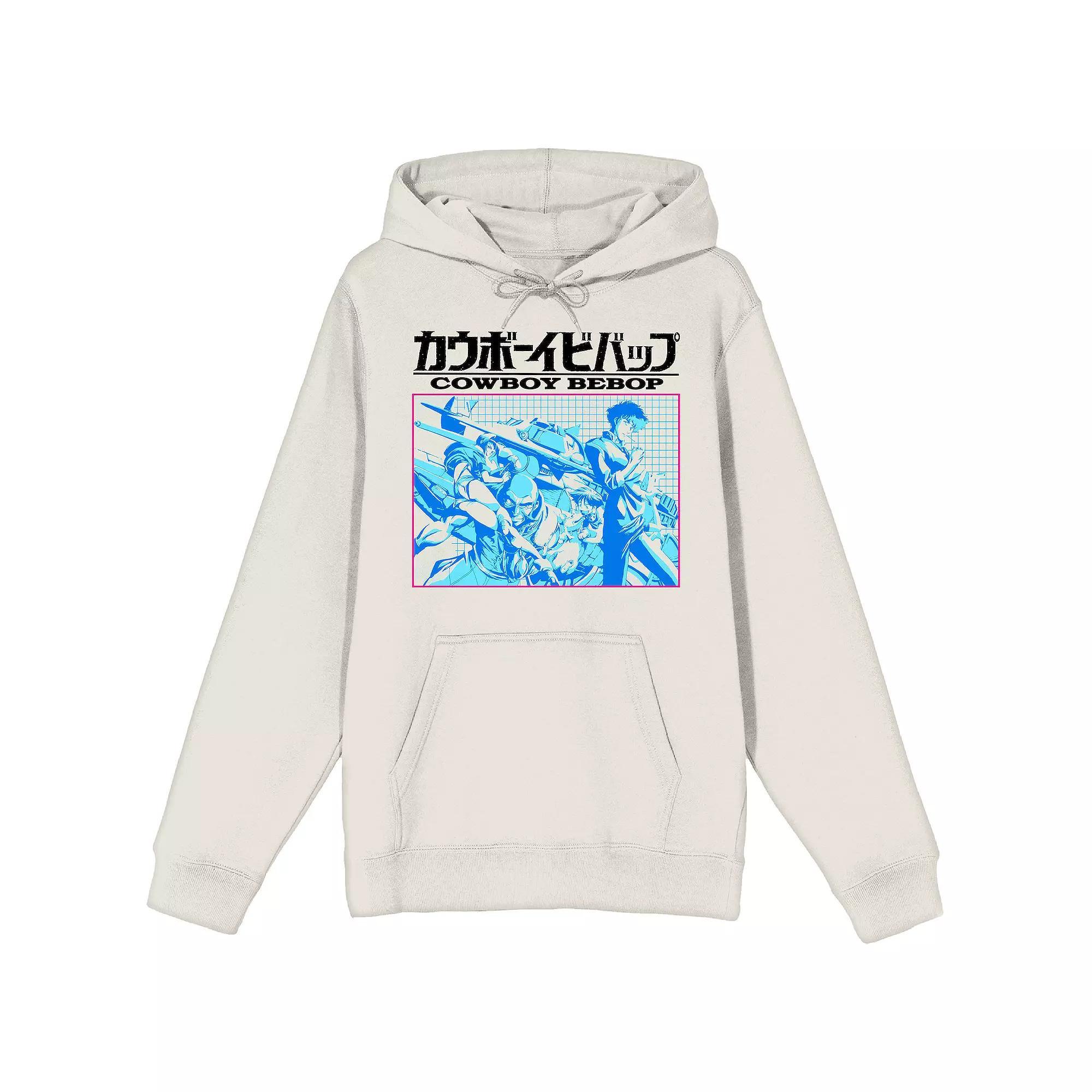 Men's Cowboy Bebop Neon Group Shot Hoodie, Size: Large, Off White Product Image