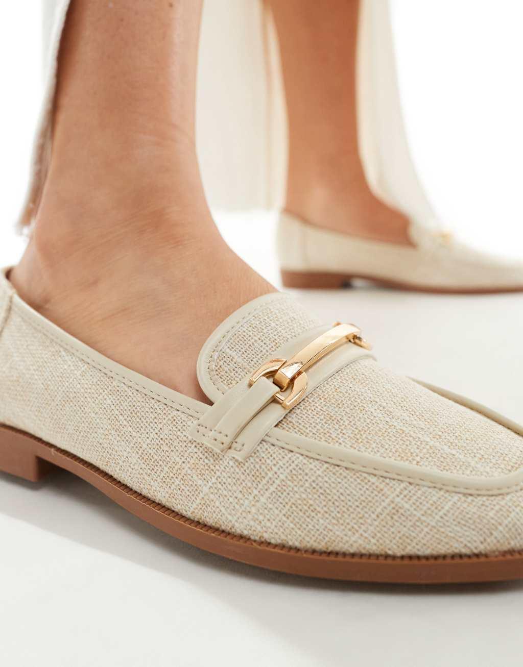 ASOS DESIGN Verity loafer flat shoes with trim Product Image