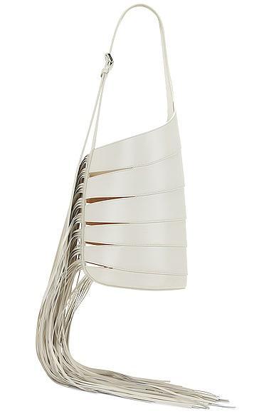 ALAA Medium Babel Fringe Hobo Bag in White Product Image