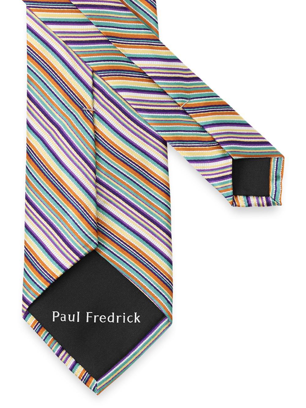 Stripe Woven Silk Tie - Purple Multi Product Image