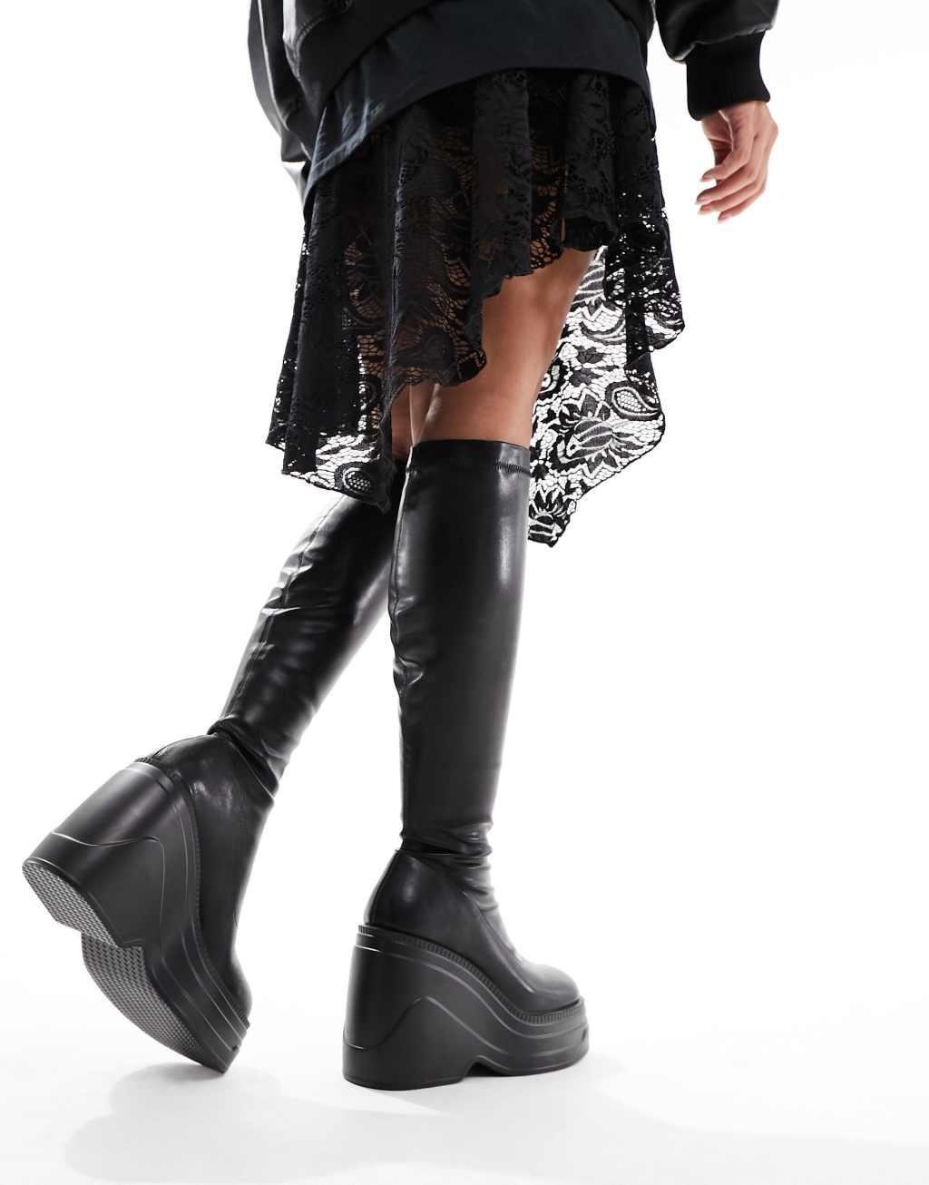 ASOS DESIGN Creed chunky wedge boots Product Image