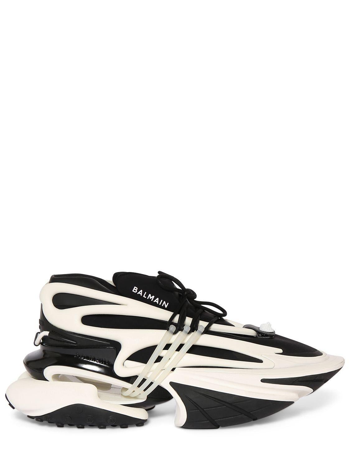 BALMAIN Unicorn Sneakers In Black/silver Product Image