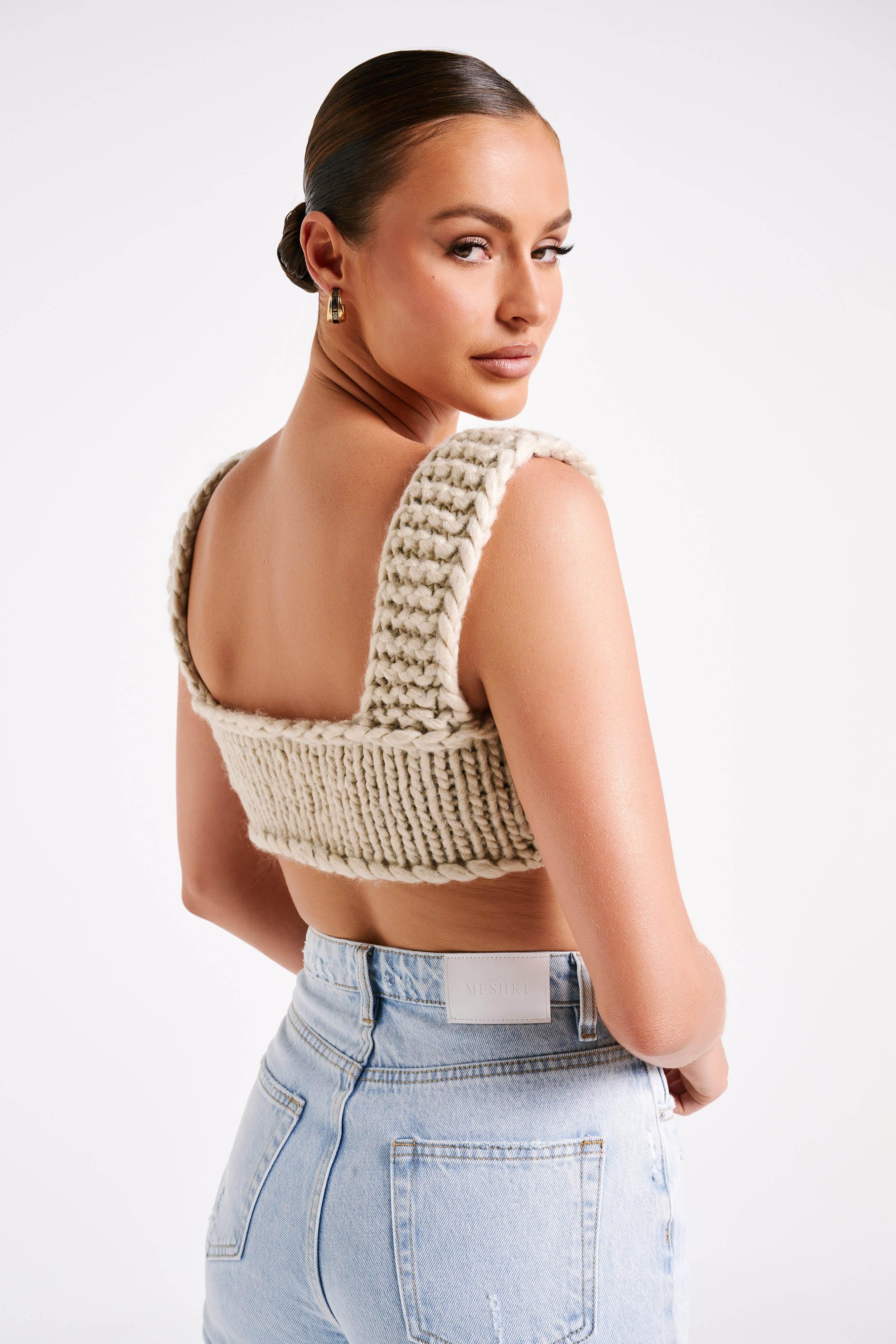 Ninetta Knit Bralette - Taupe Product Image