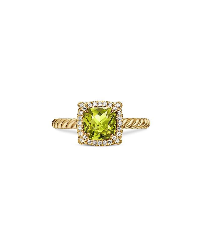 Womens Petite Chatelaine Pav Bezel Ring in 18K Yellow Gold with Diamonds Product Image