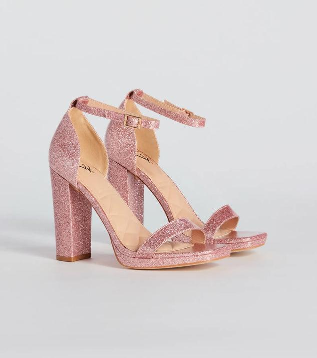 Capture Sparkle Glitter Platform Block Heels Product Image