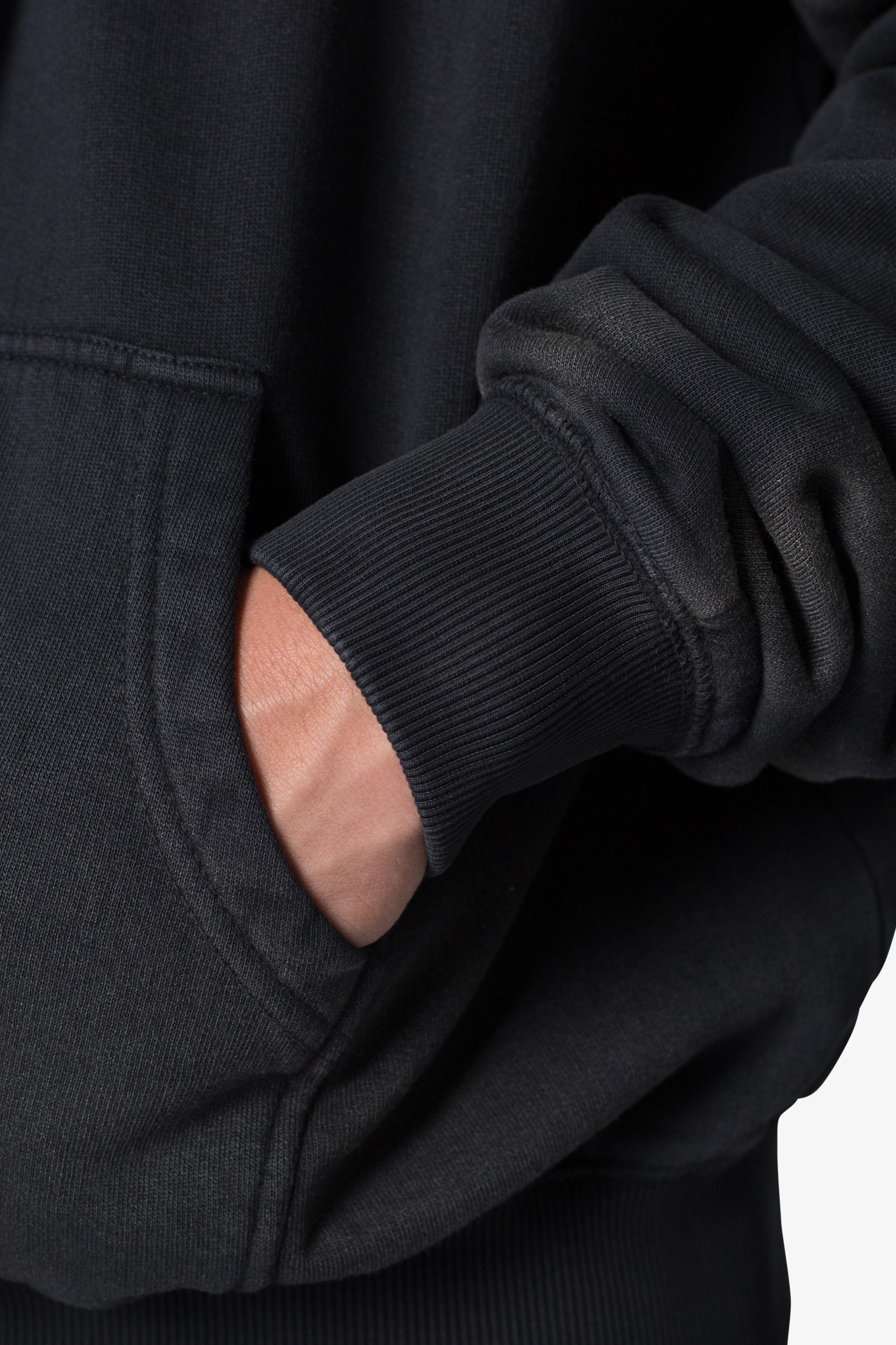 Faded Basic Zip Up Hoodie - Washed Black Product Image