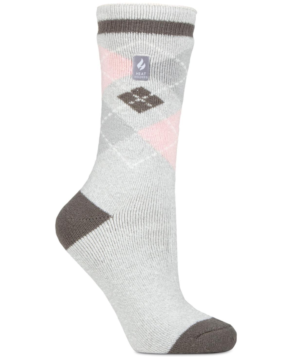 Womens Heat Holders Lite 5x Warmer Argyle Crew Socks Product Image