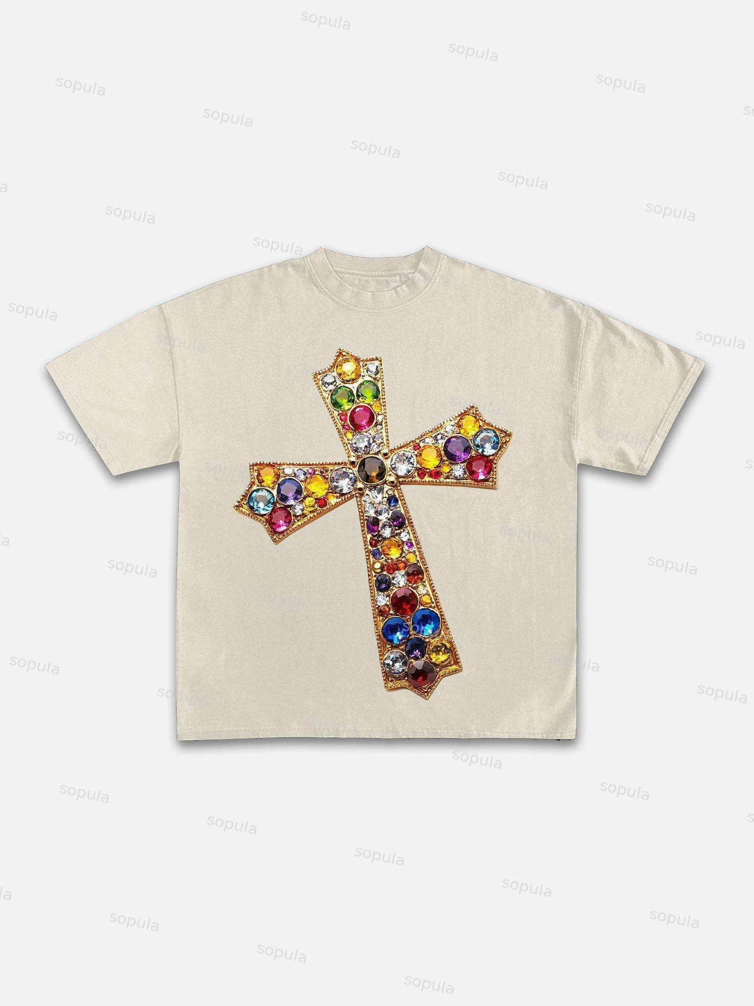 Jesus Is King Print Cotton T-shirt Product Image